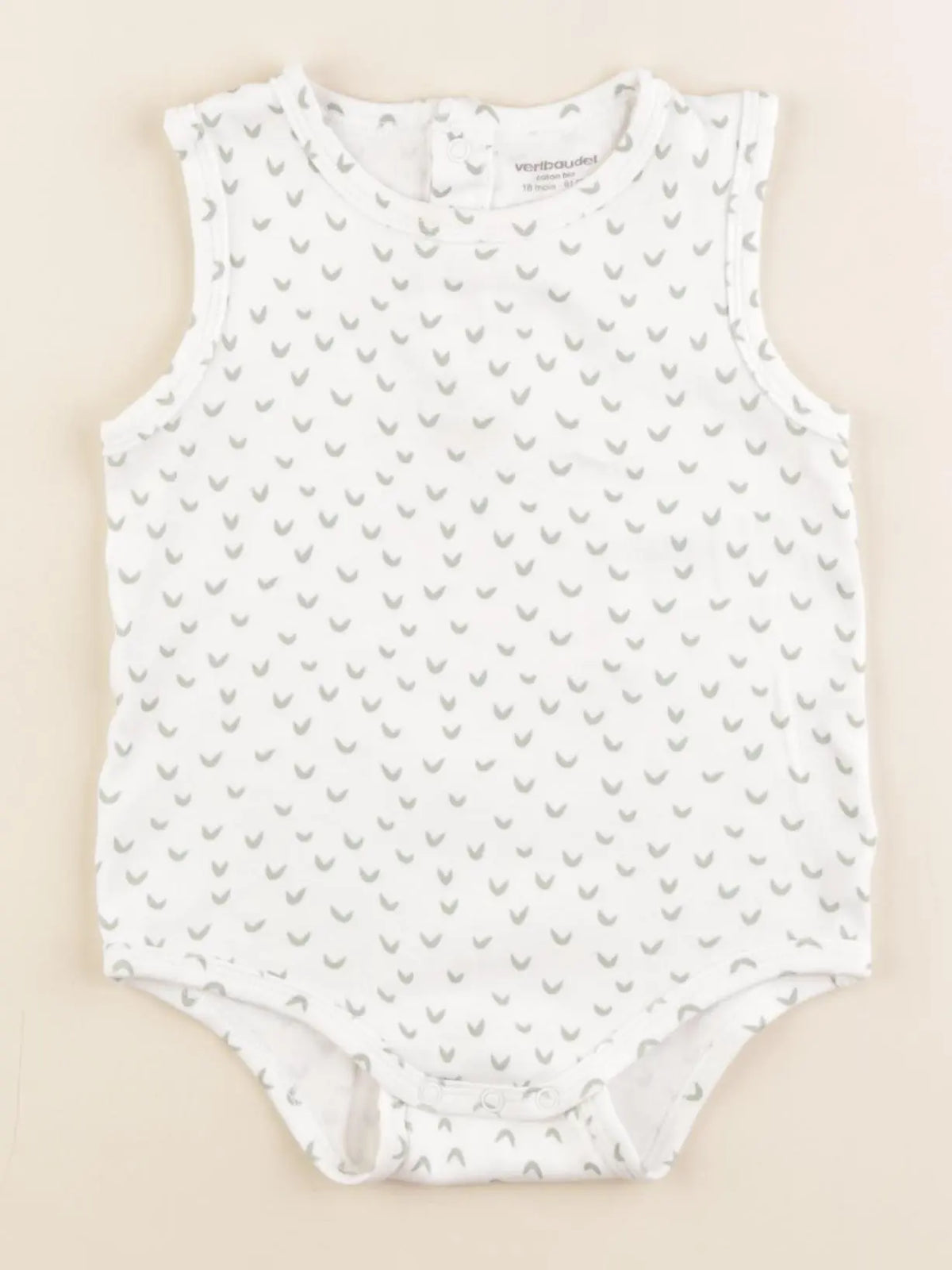 Vertbaudet - body blanc, vert - 18 mois