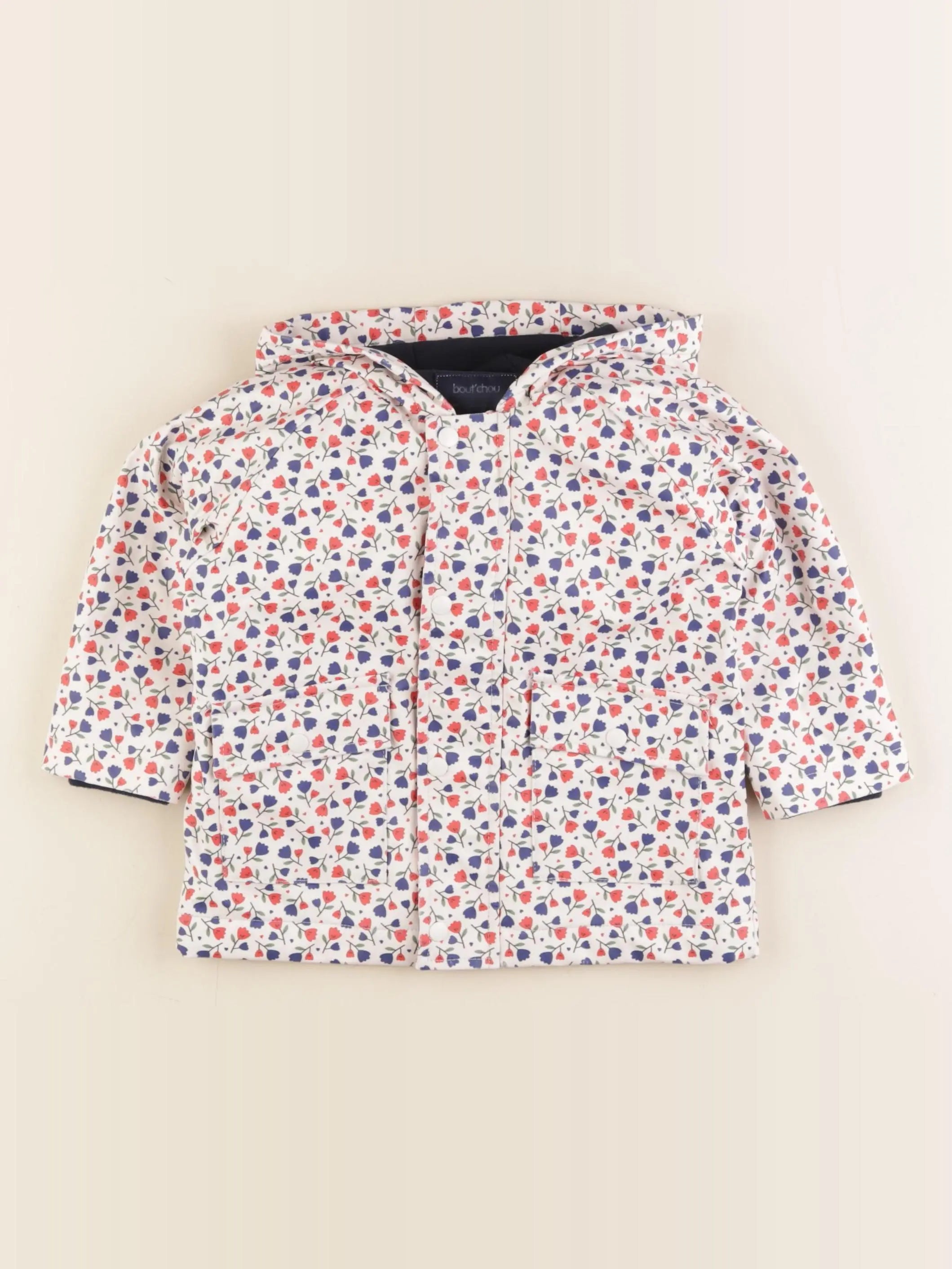 Boutchou - imperméable bleu, rouge - 12 mois