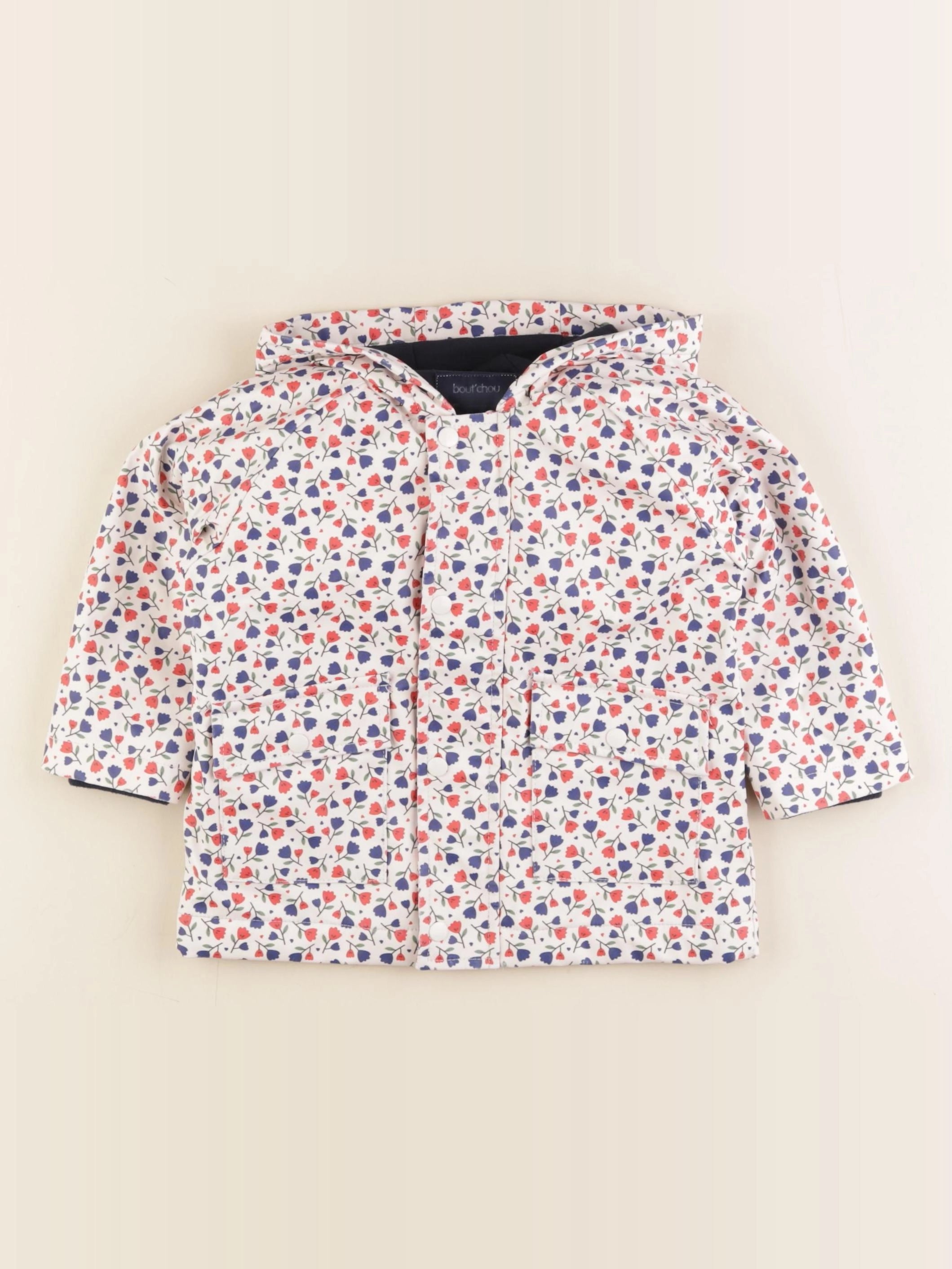 Boutchou - imperméable bleu, rouge - 12 mois
