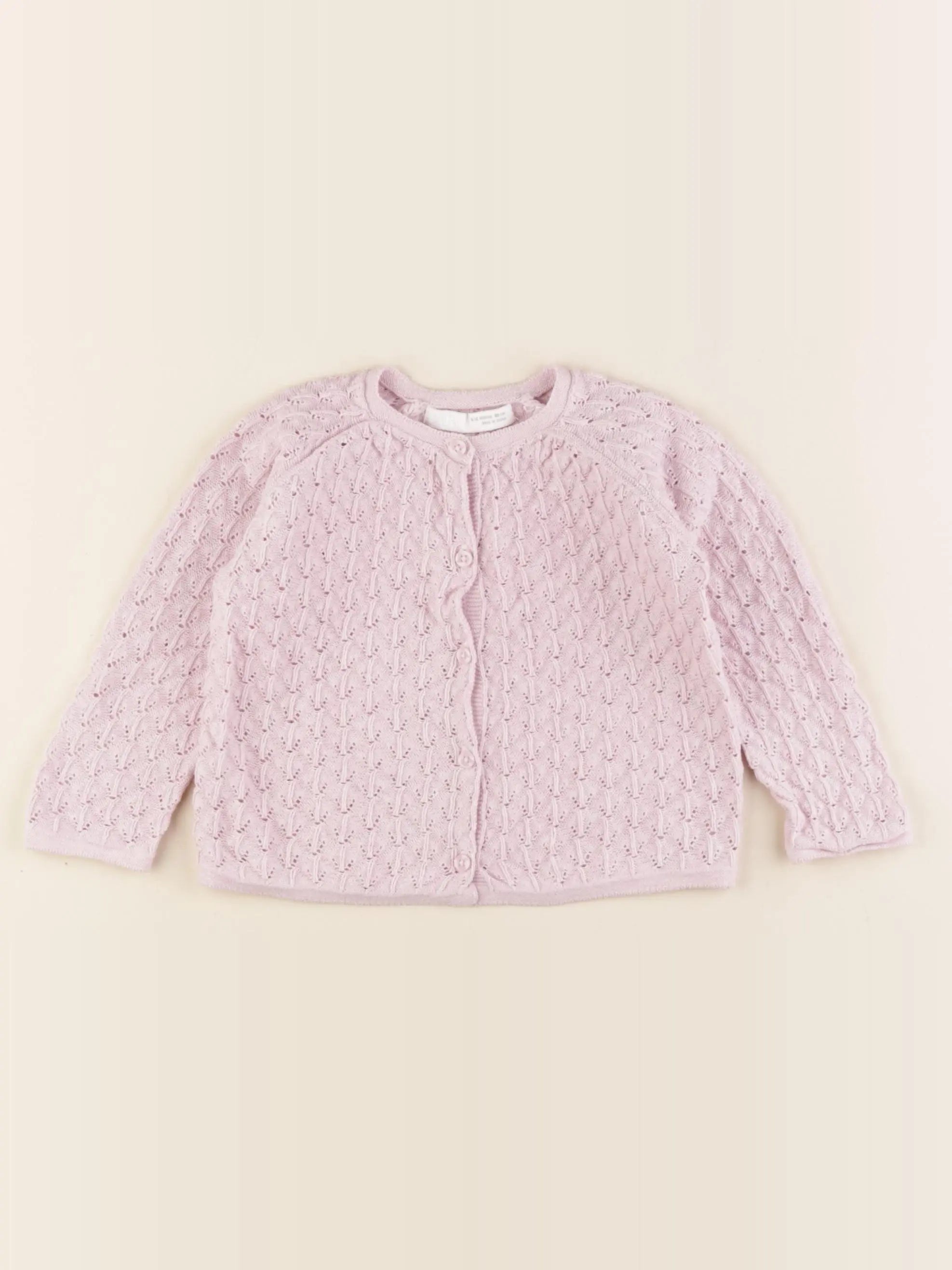 Zara - gilet rose - 9/12 mois