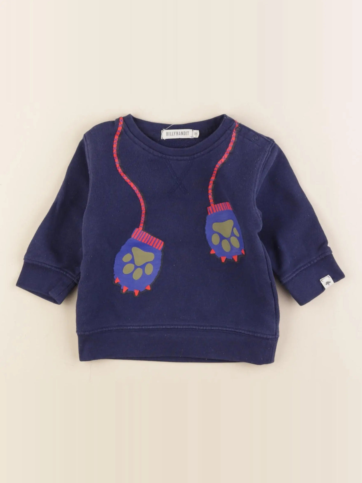 Billy Bandit - sweat bleu - 6 mois