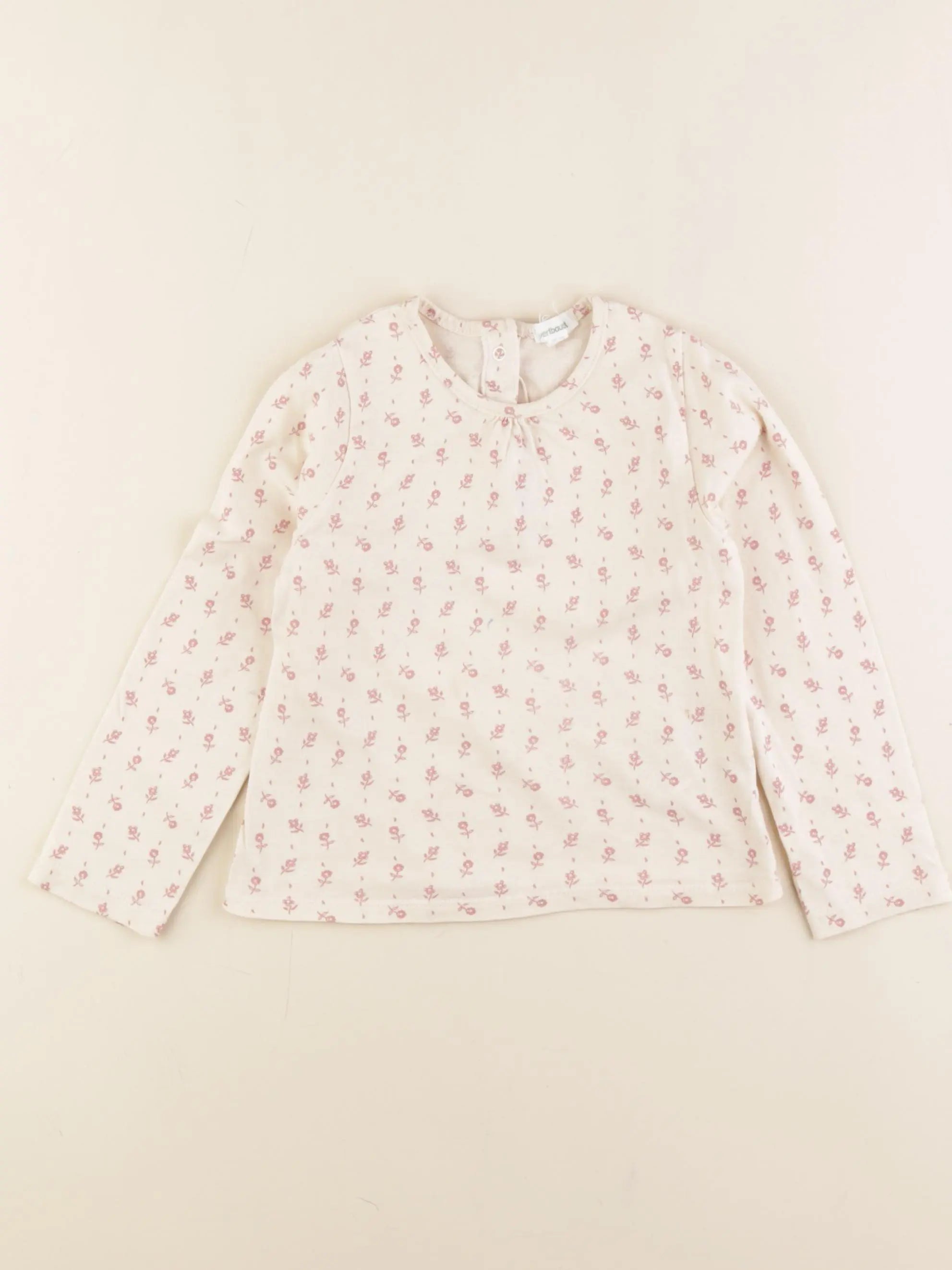 Vertbaudet - tee-shirt blanc, rose - 36 mois