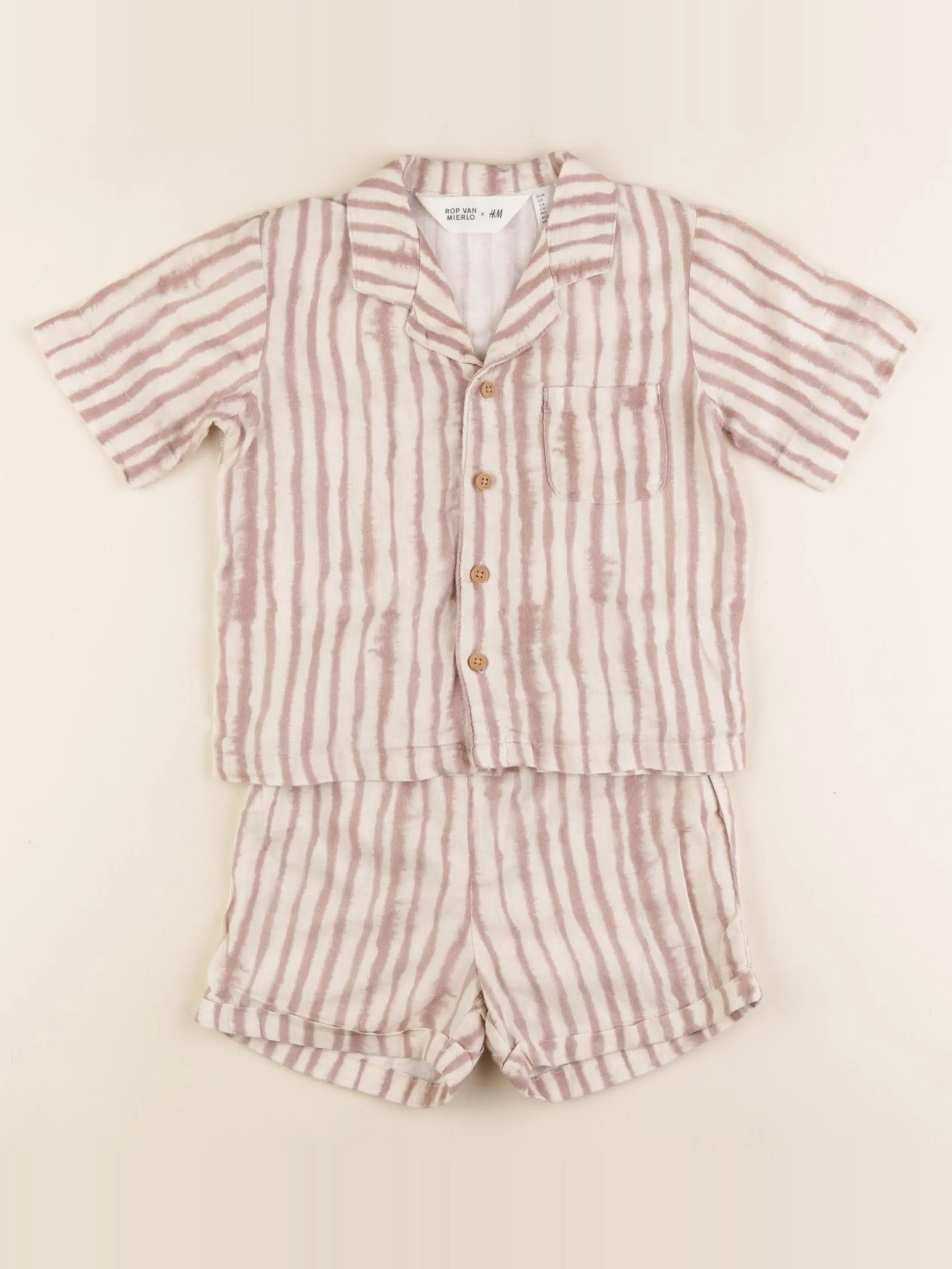 H&M - ensemble beige - 12/18 mois