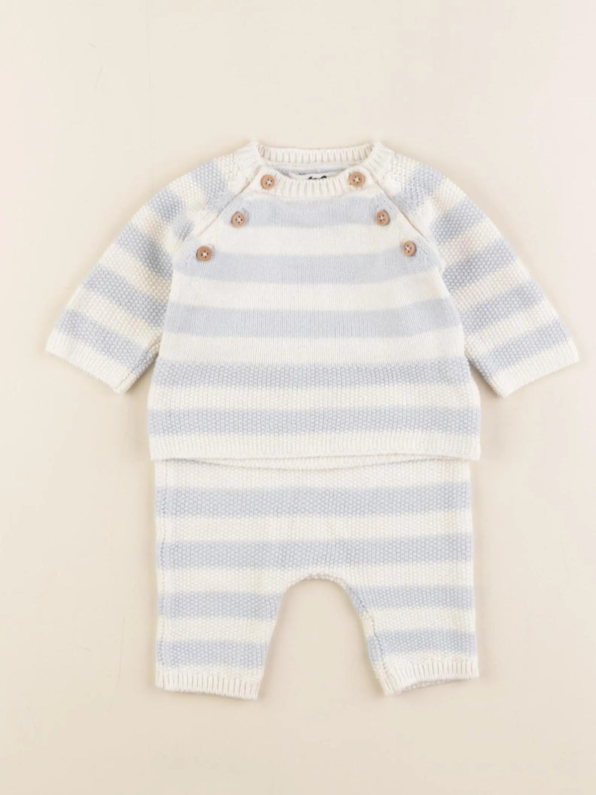 Cyrillus - ensemble blanc, bleu - 0 mois