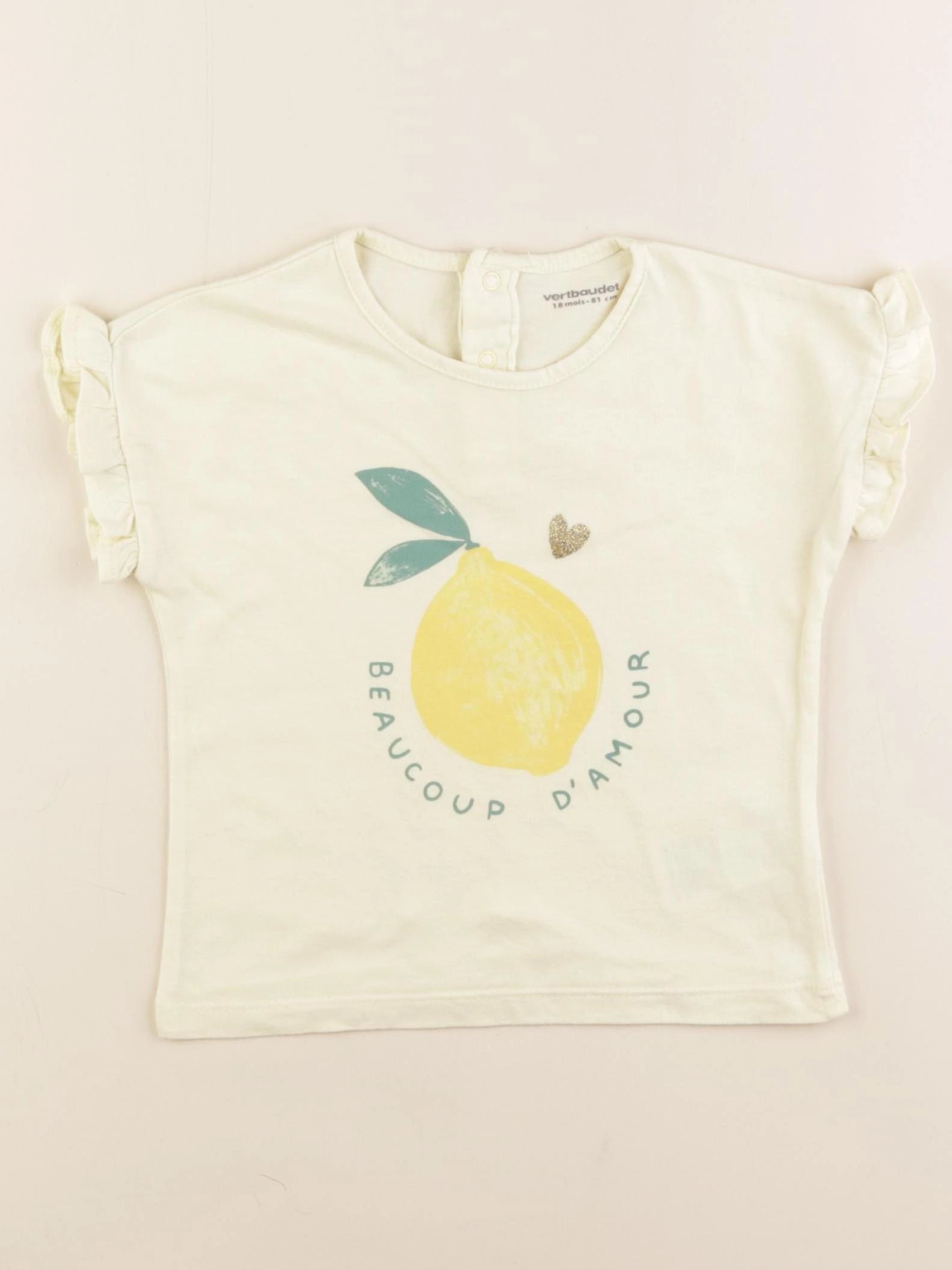 Vertbaudet - tee-shirt jaune - 18 mois