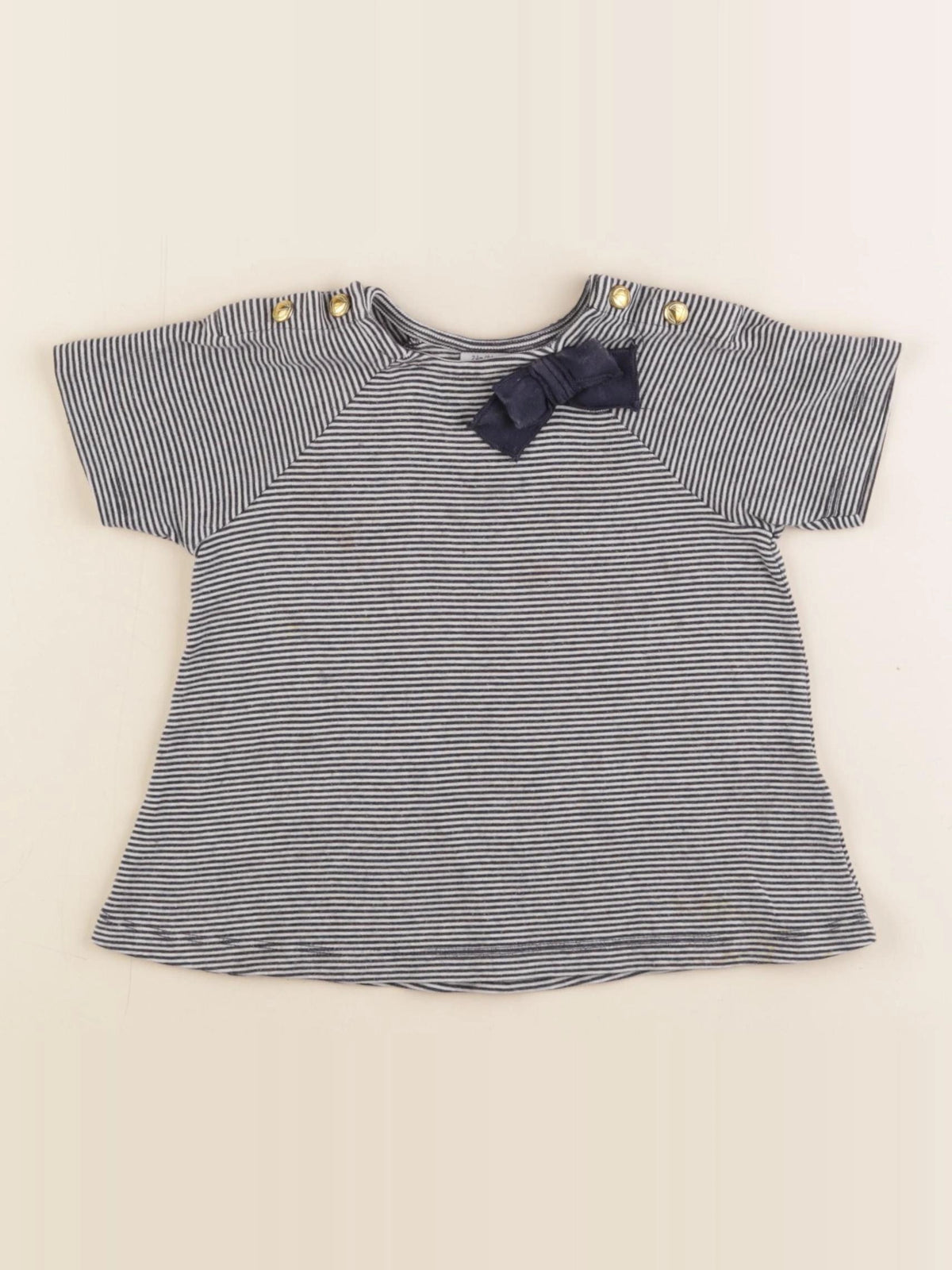 Petit Bateau - tee-shirt blanc, bleu - 24 mois