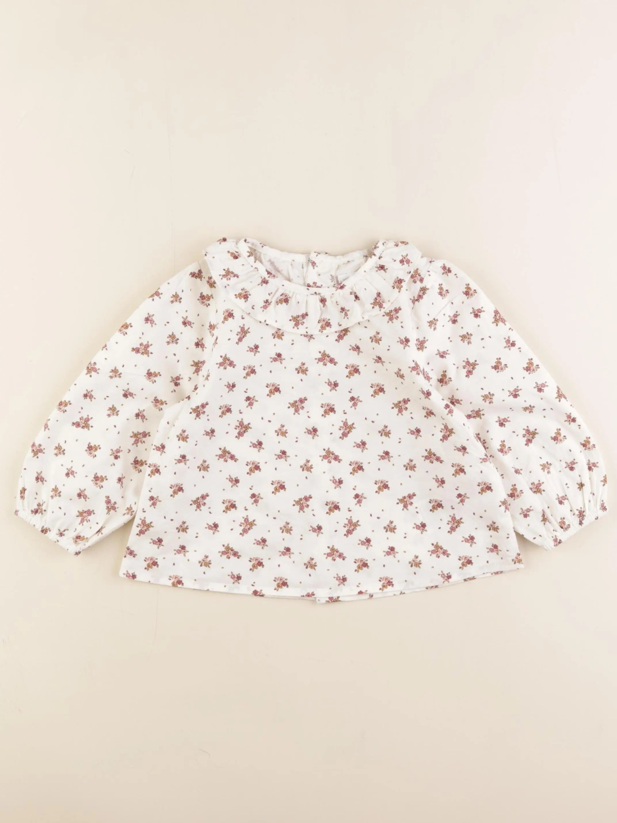 Vertbaudet - blouse blanc, rose - 18 mois