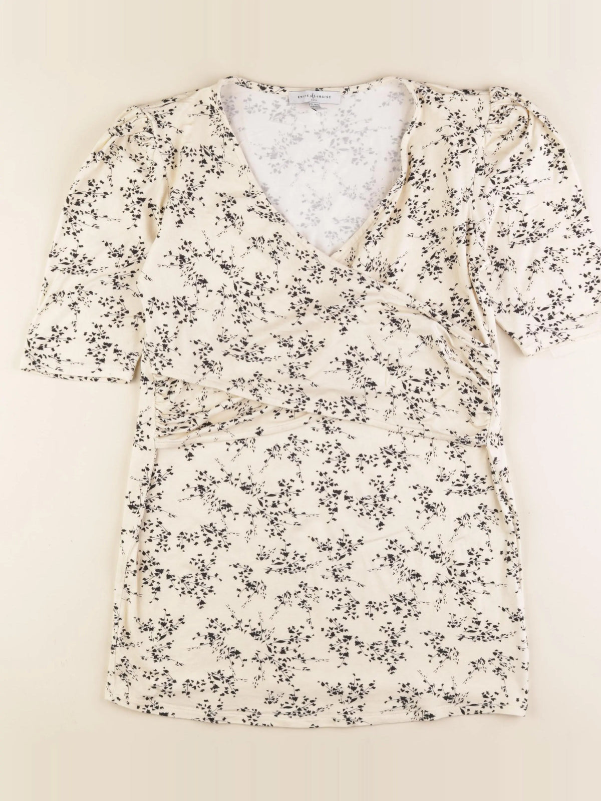 Envie de fraise - tee-shirt allaitement beige, noir - 38 à 40