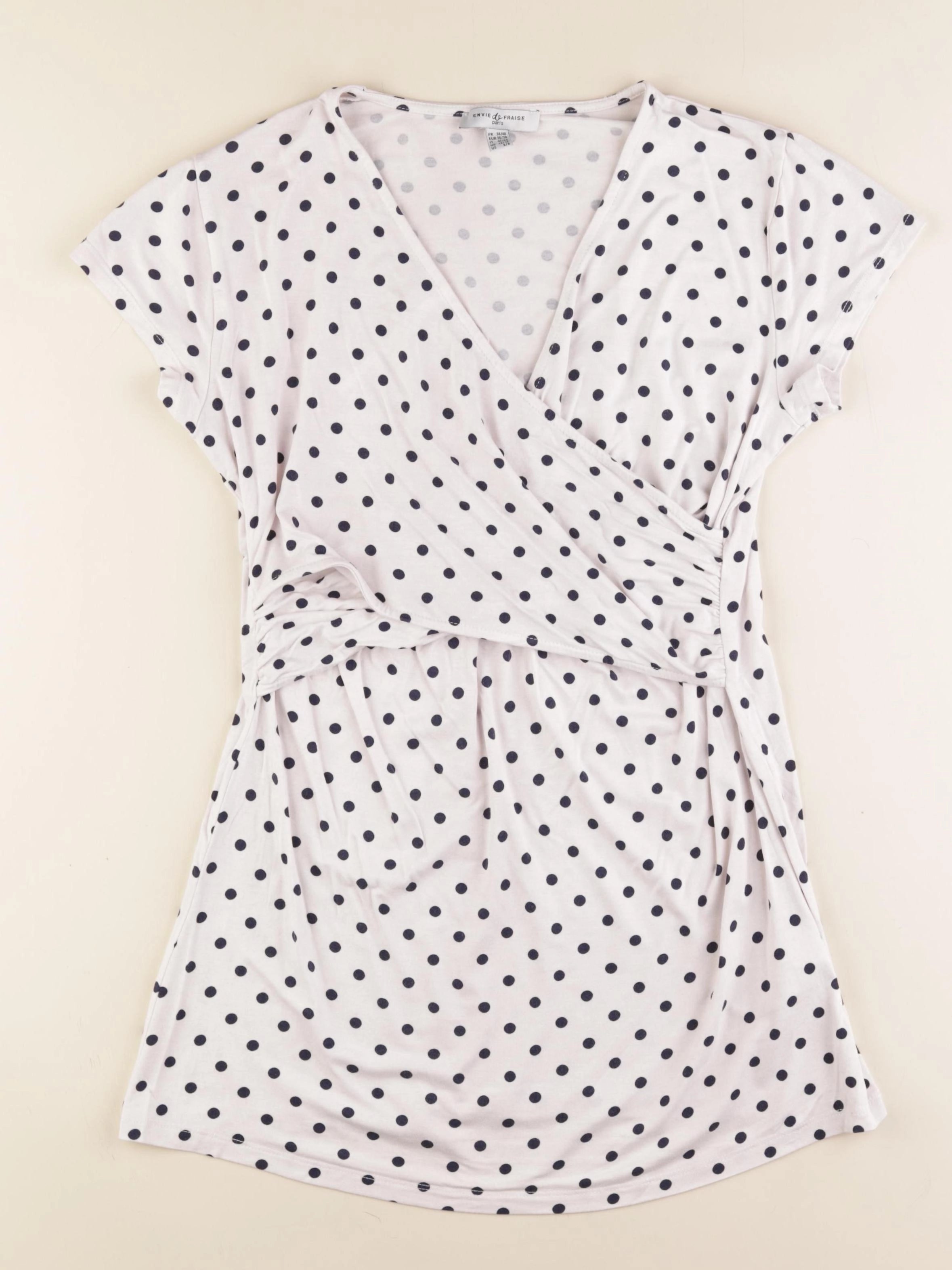 Envie de fraise - tee-shirt allaitement bleu, blanc - 38 à 40