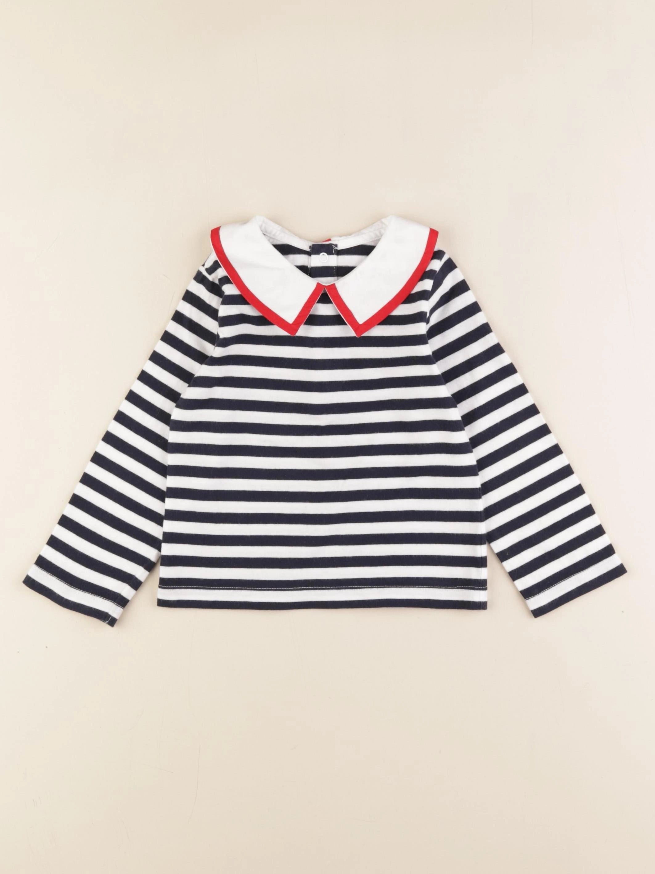 Jacadi - tee-shirt blanc, bleu - 24 mois