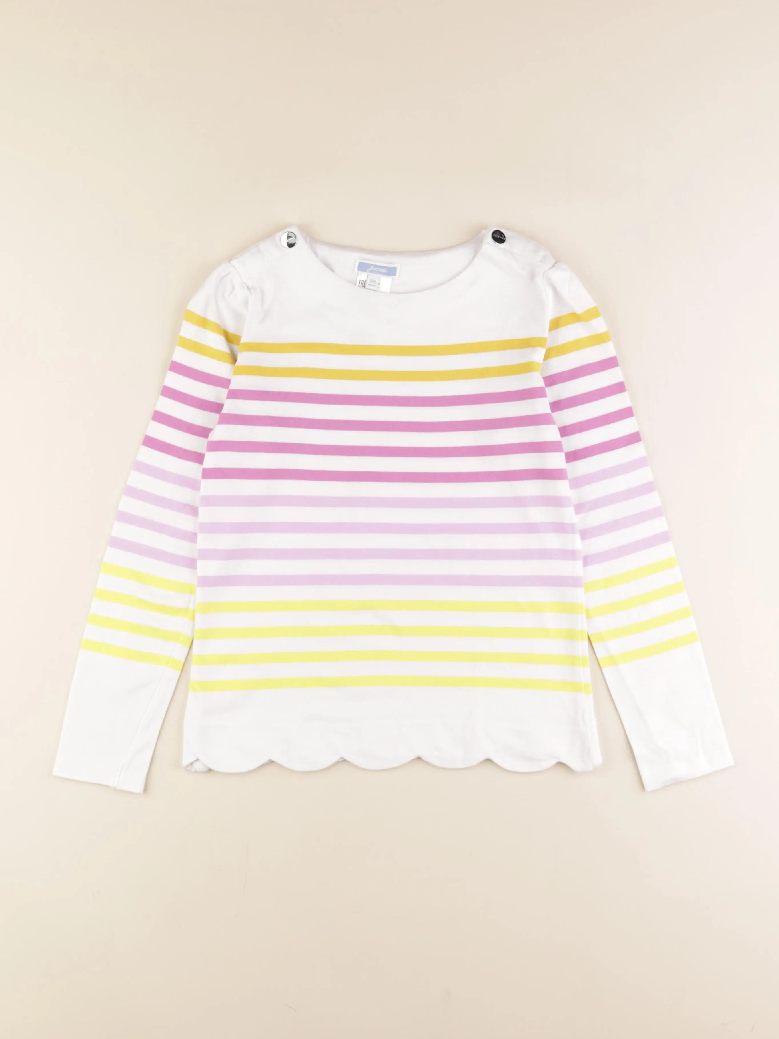 Jacadi - tee-shirt blanc, jaune, rose - 10 ans
