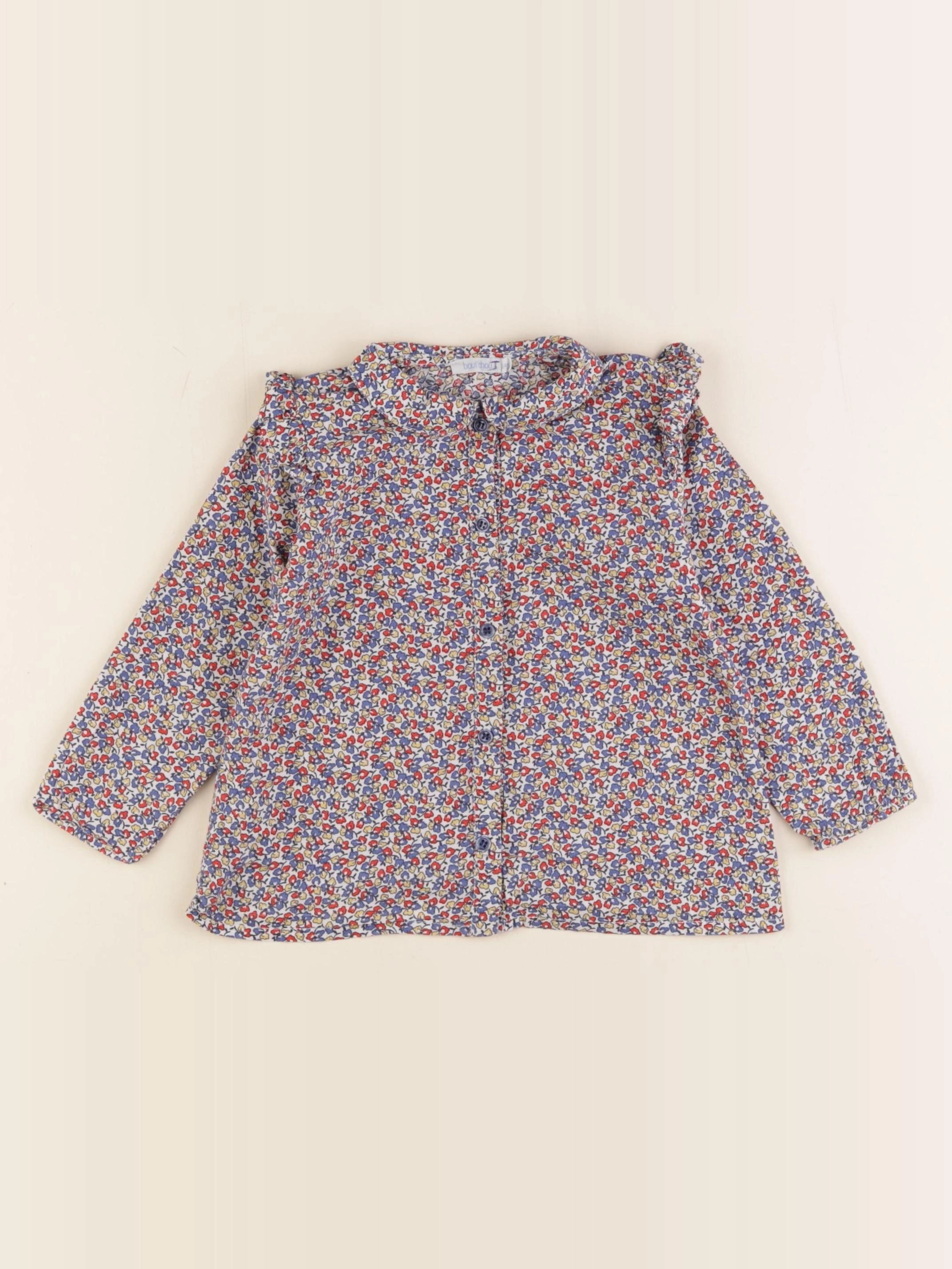 Boutchou - blouse bleu, rouge - 24 mois
