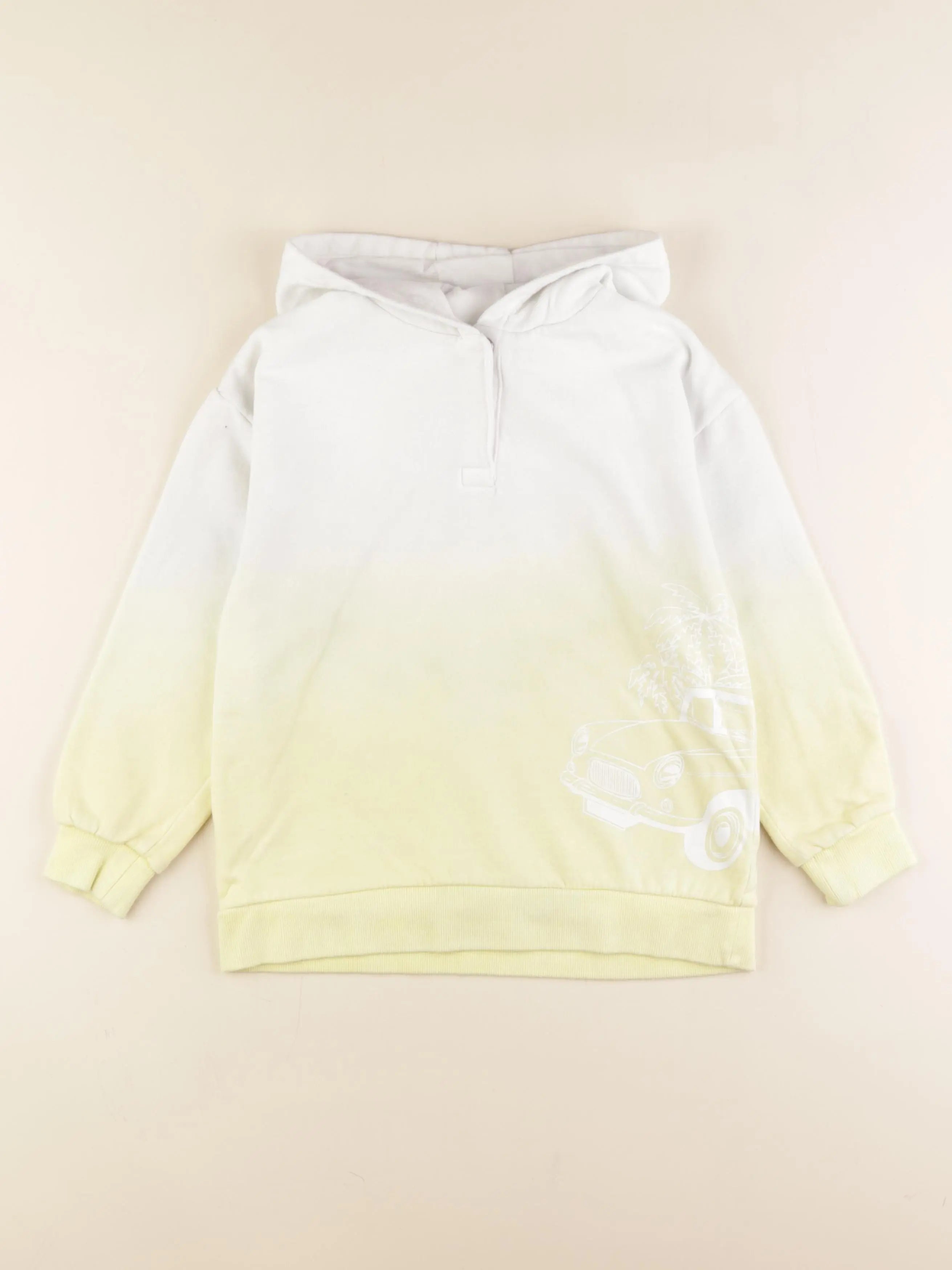 Vertbaudet - sweat jaune, blanc - 8 ans