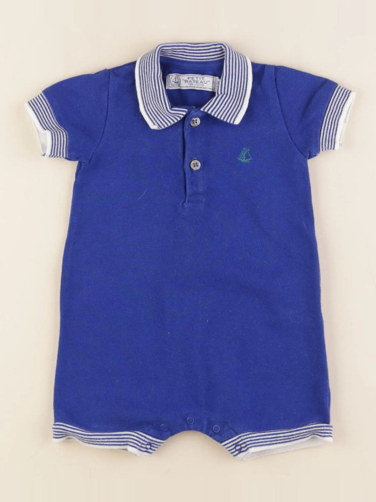 Petit Bateau - combinaison bleu - 6 mois
