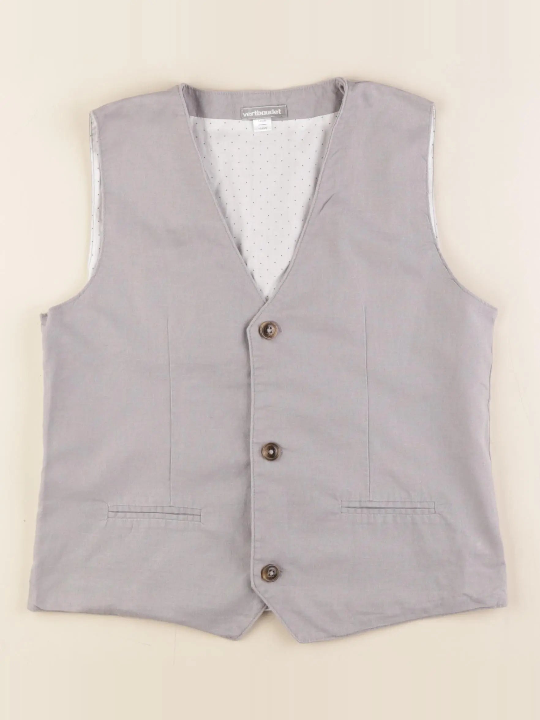 Vertbaudet - gilet gris - 10 ans