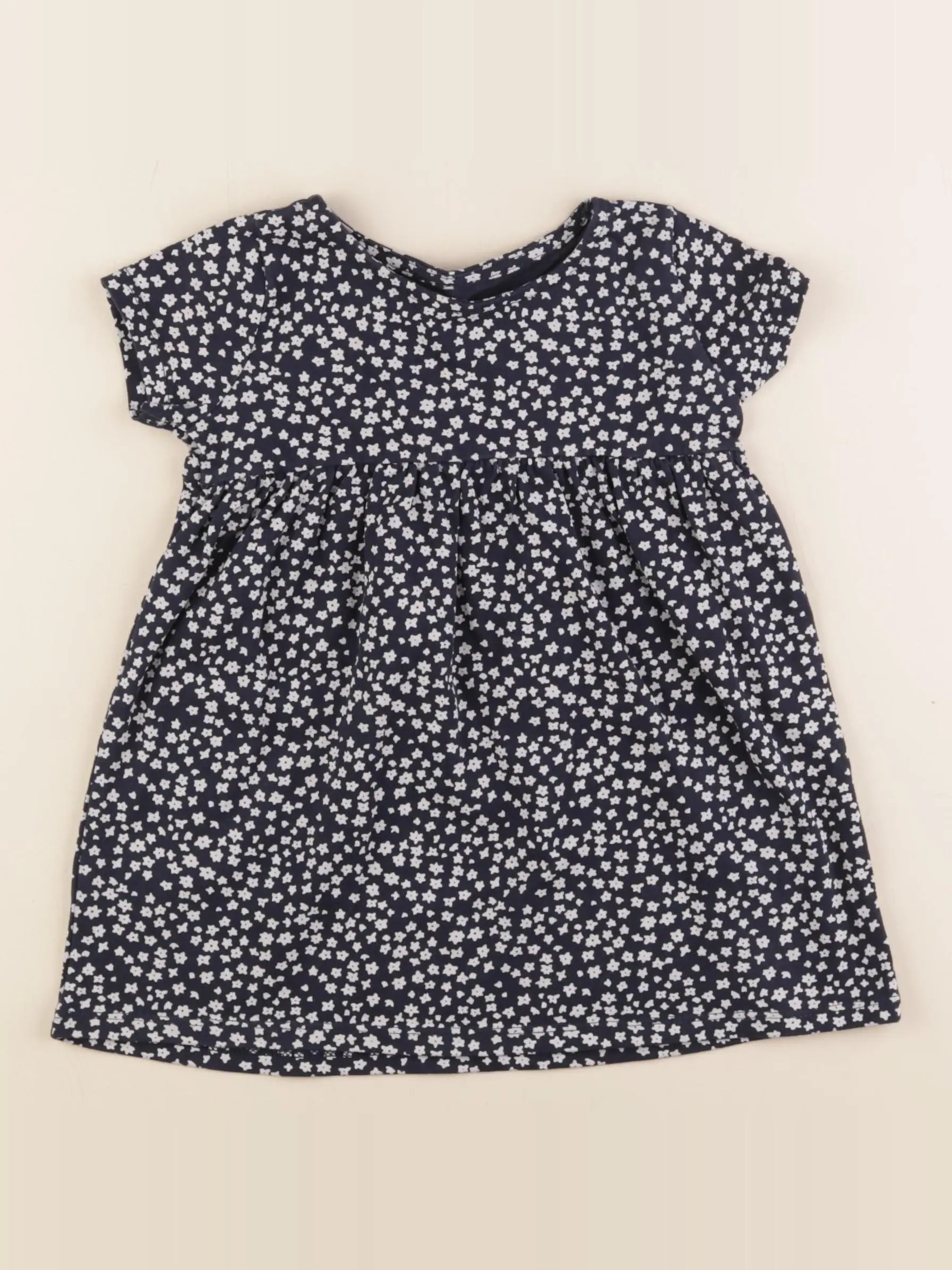 Vertbaudet - robe blanc, bleu - 2 ans