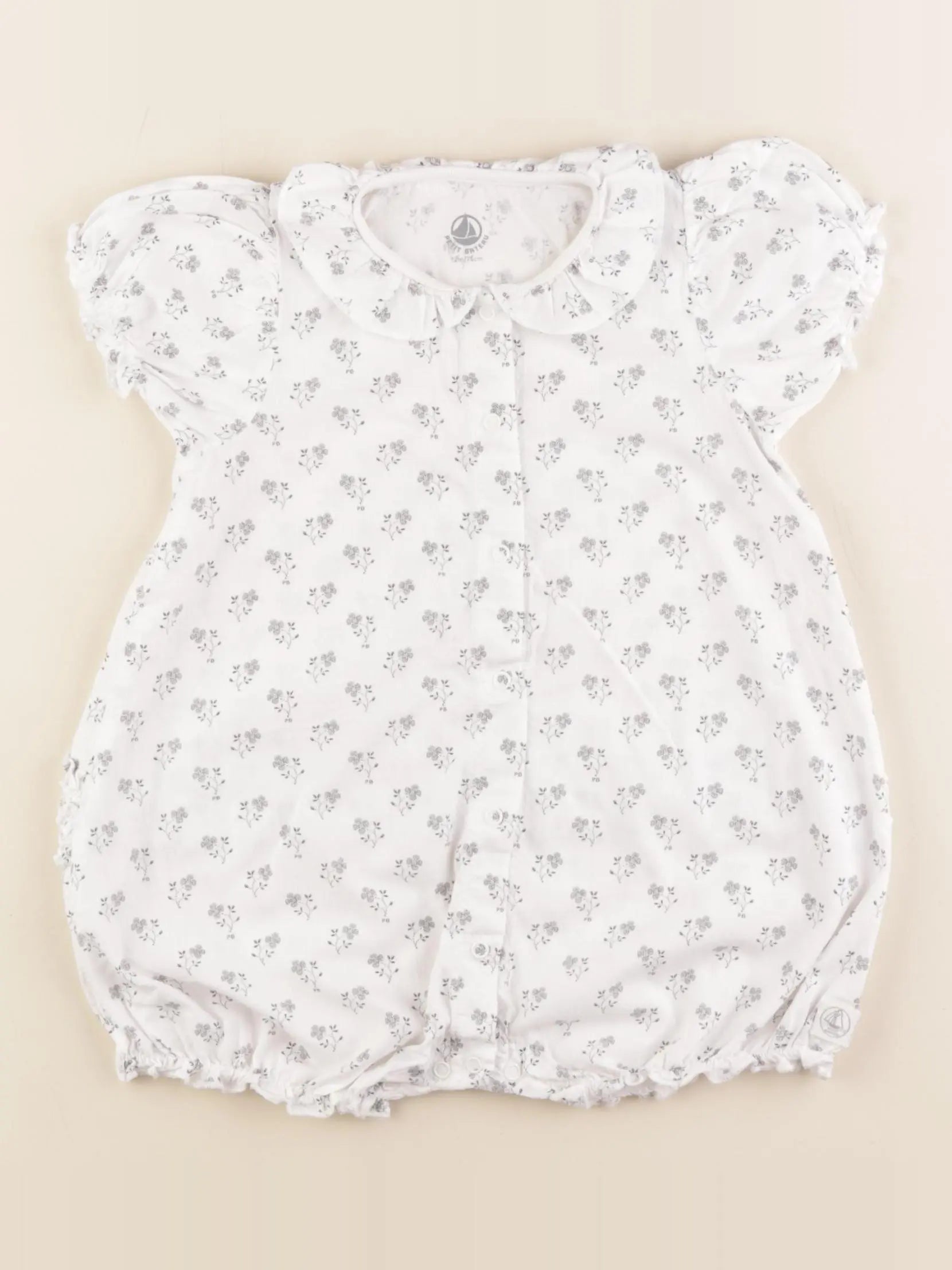 Petit Bateau - combinaison blanc - 12 mois