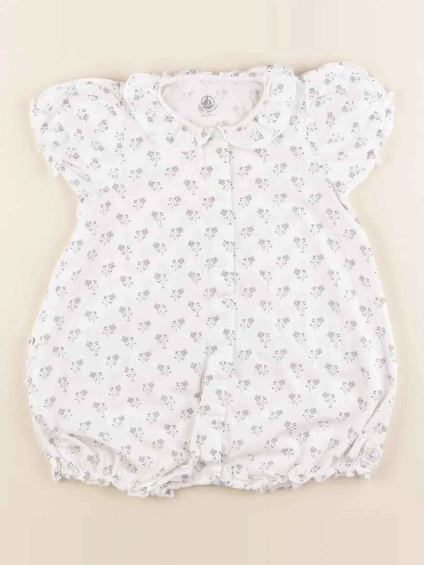 Petit Bateau - combinaison blanc - 12 mois