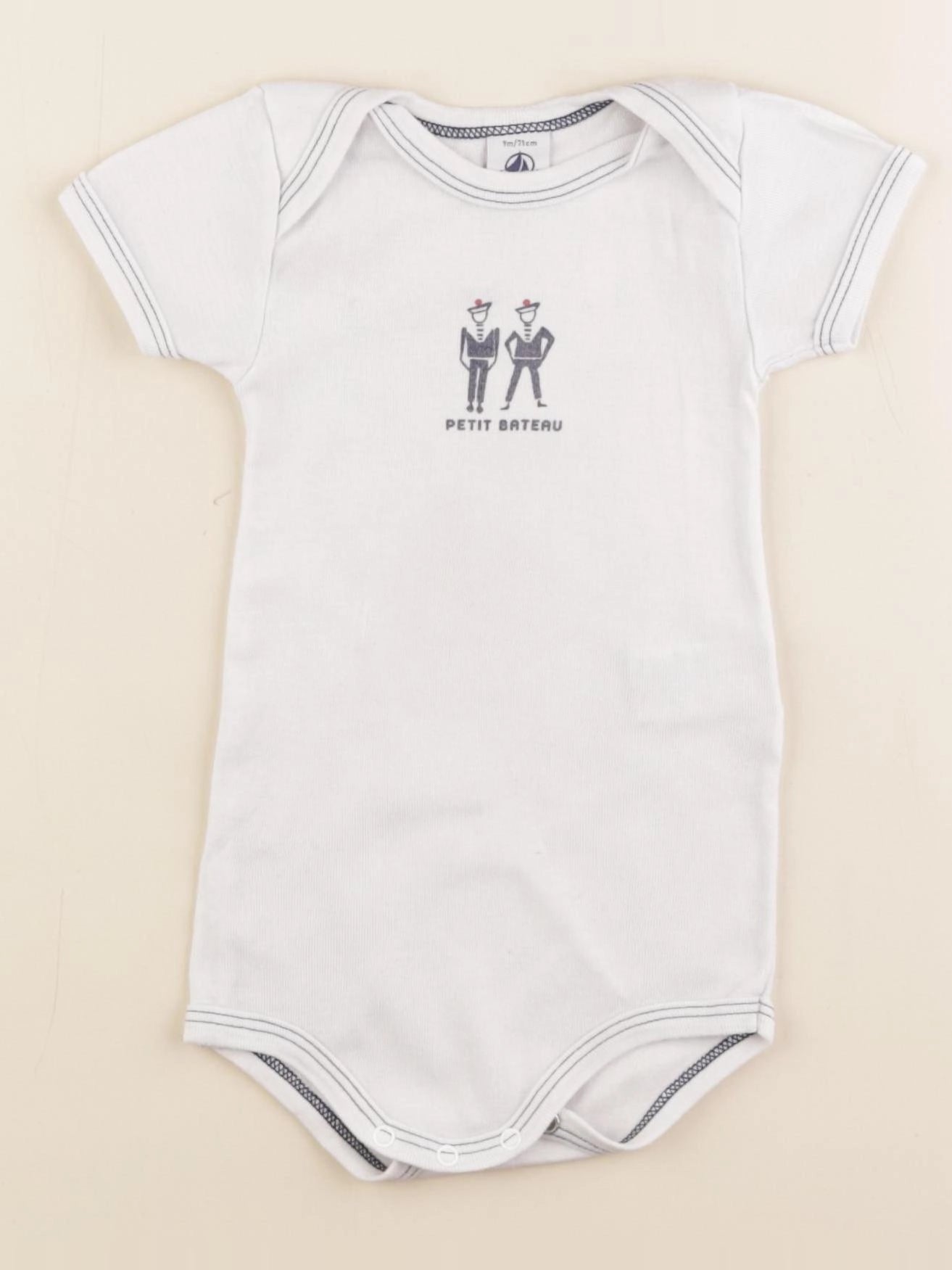 Petit Bateau - body blanc - 9 mois