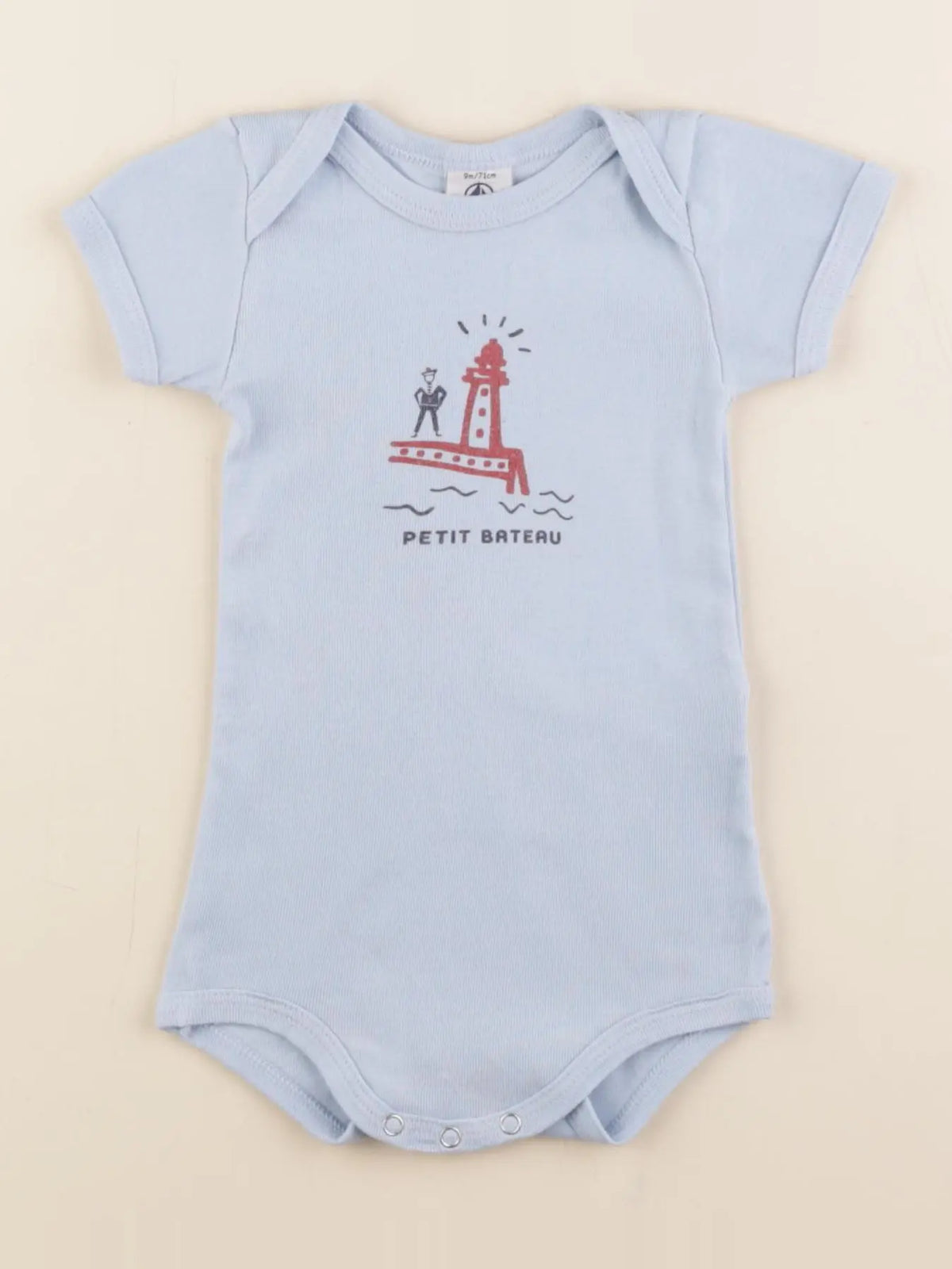 Petit Bateau - body bleu - 9 mois