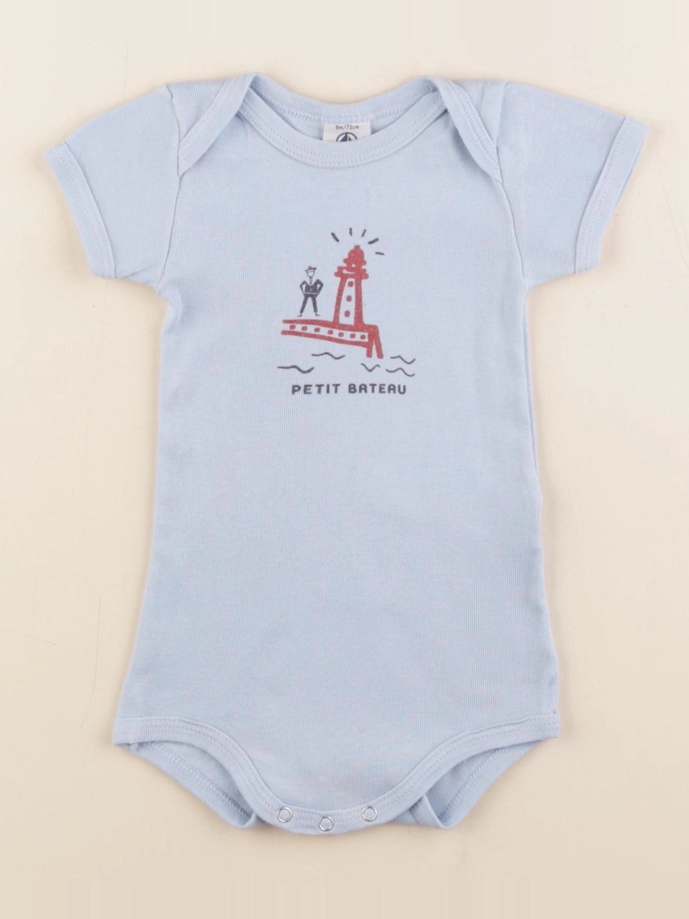 Petit Bateau - body bleu - 9 mois