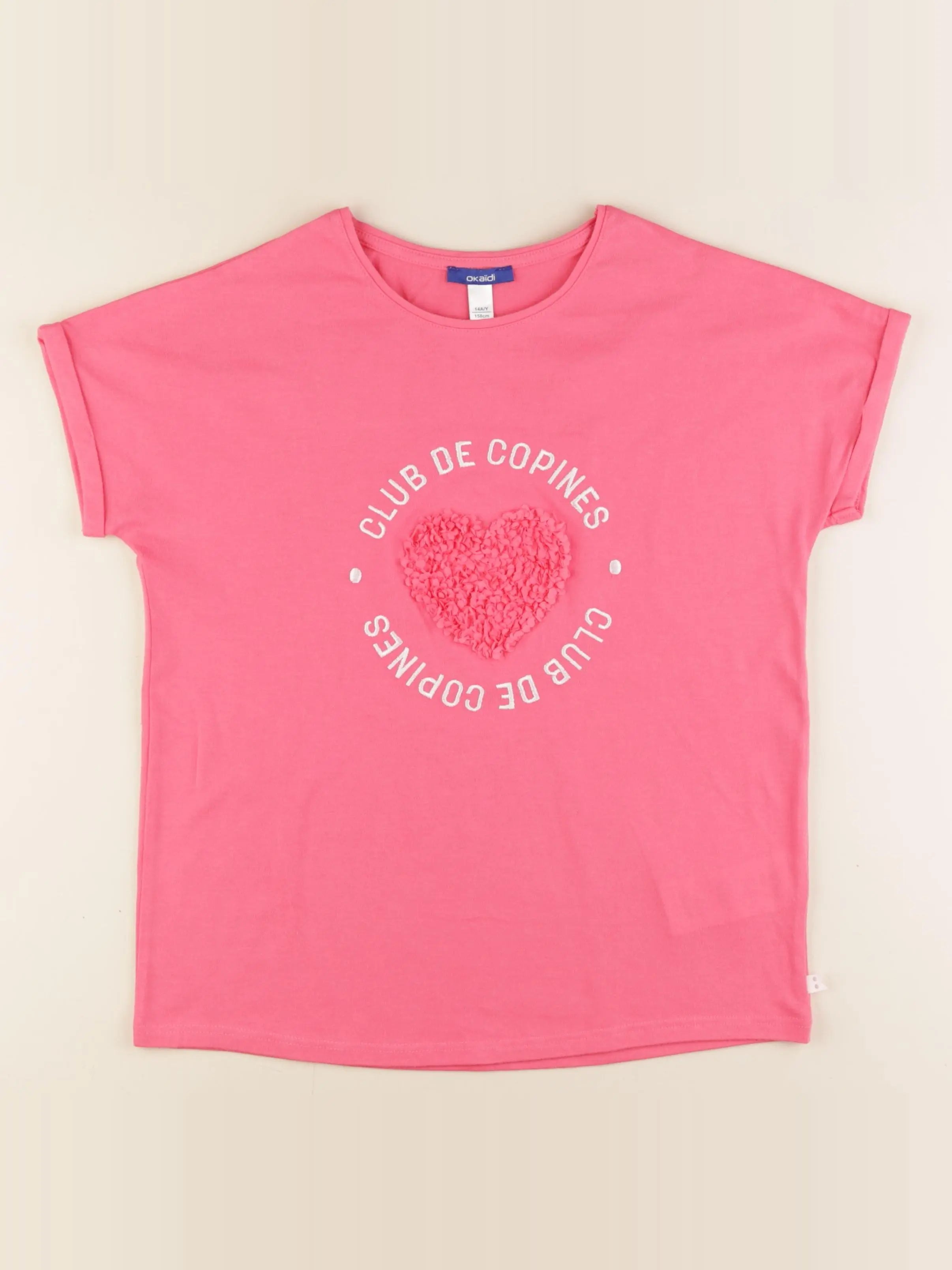 Okaidi - tee-shirt rose - 14 ans