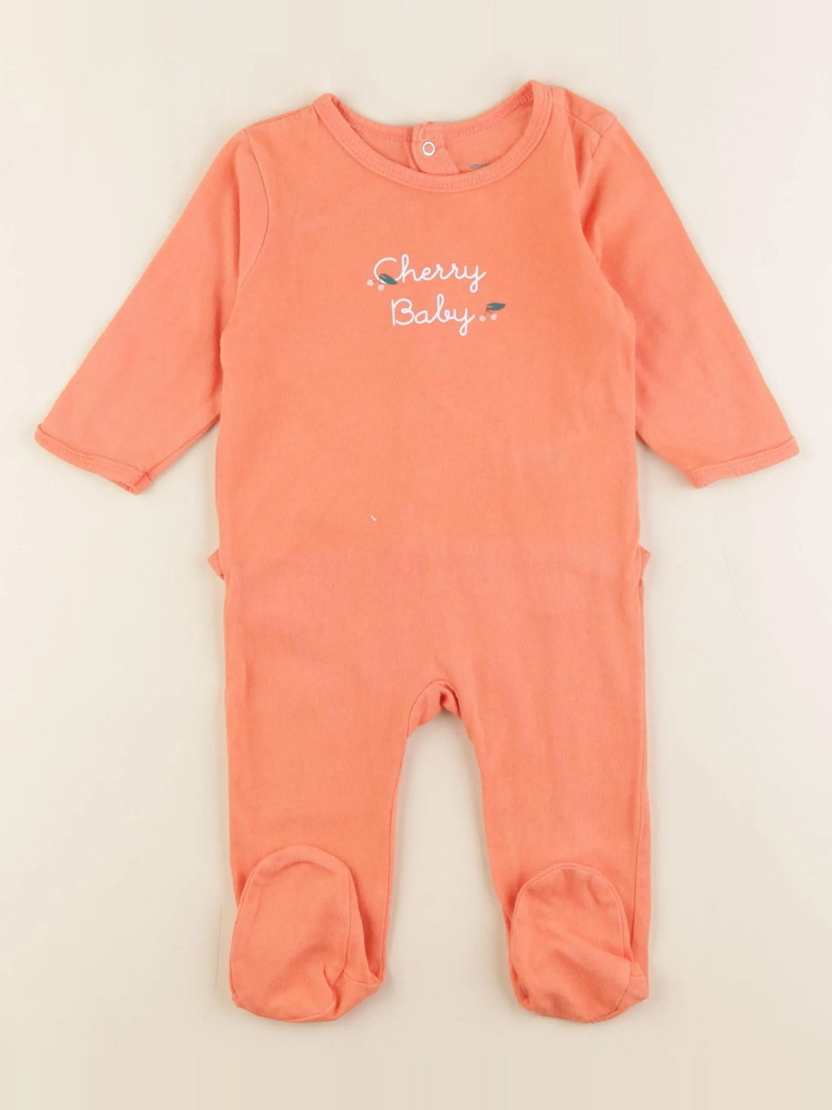 Vertbaudet - pyjama coton orange - 6 mois