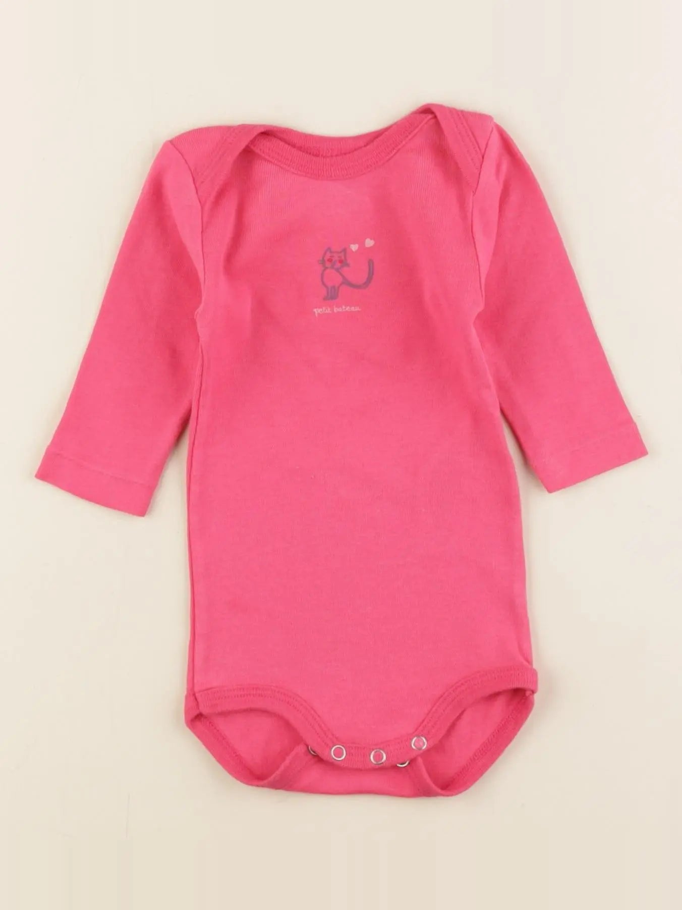 Petit Bateau - body rose - 3 mois