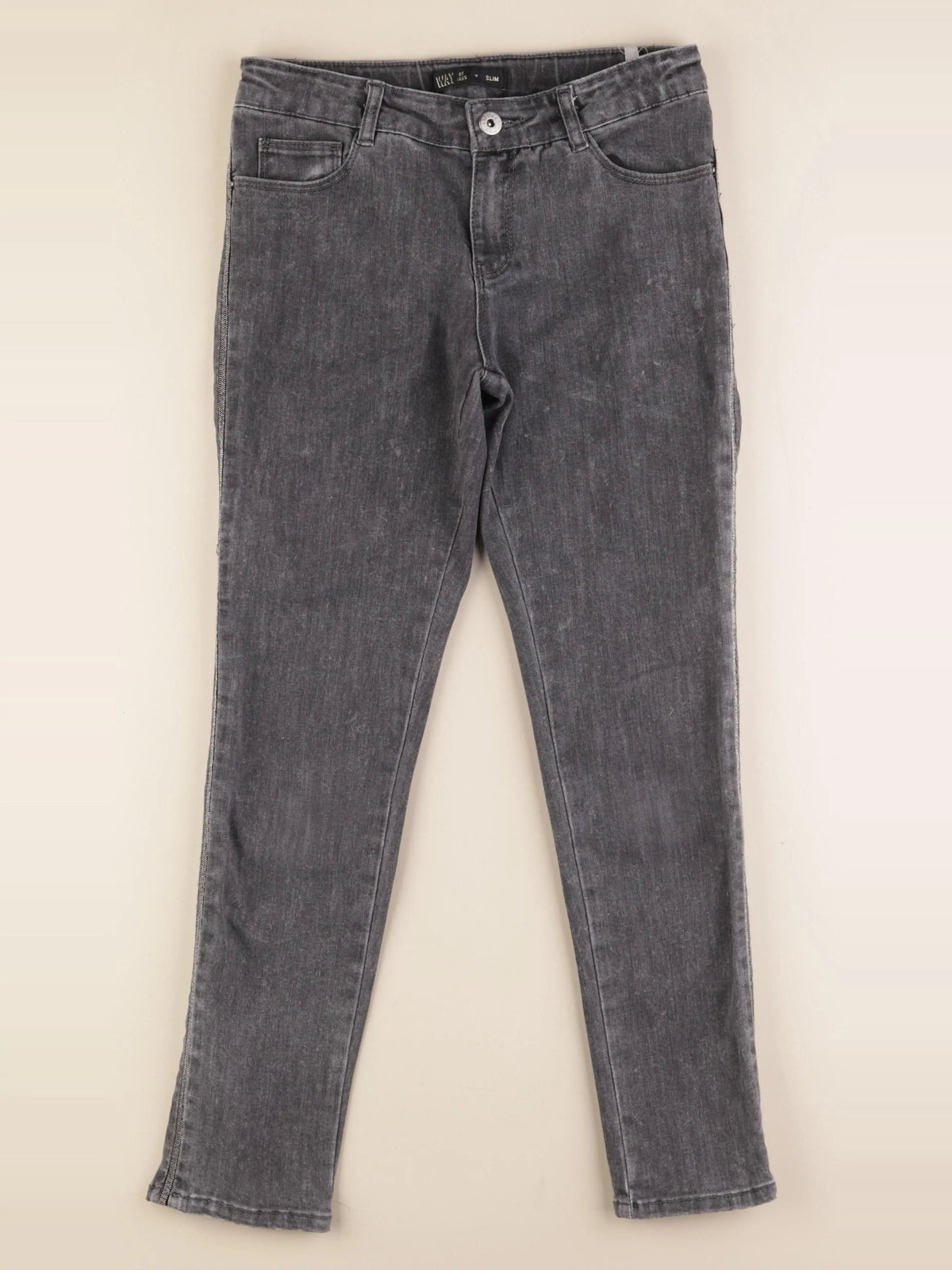 IKKS - jean gris, argent - 12 ans