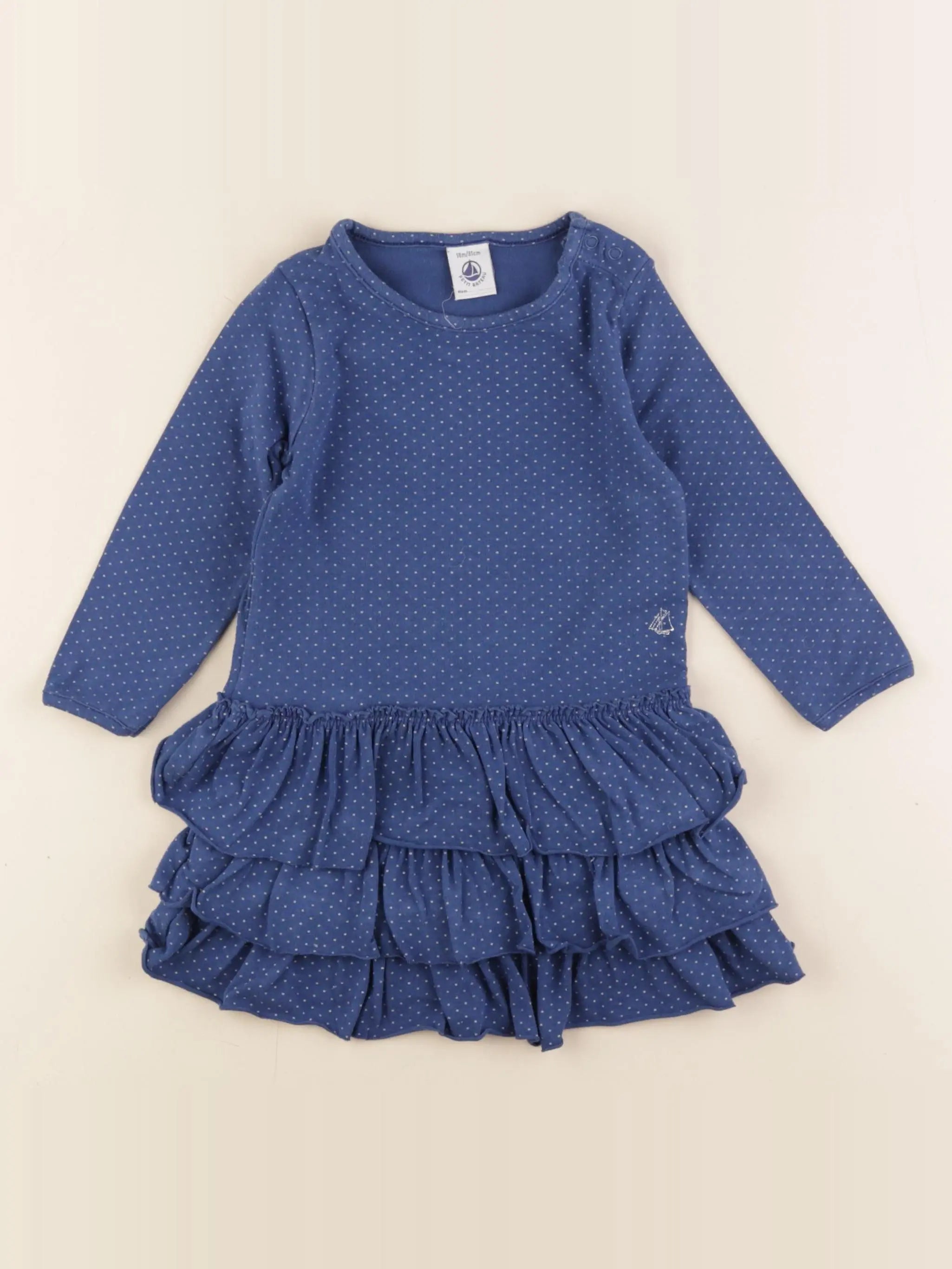 Petit Bateau - robe bleu - 18 mois