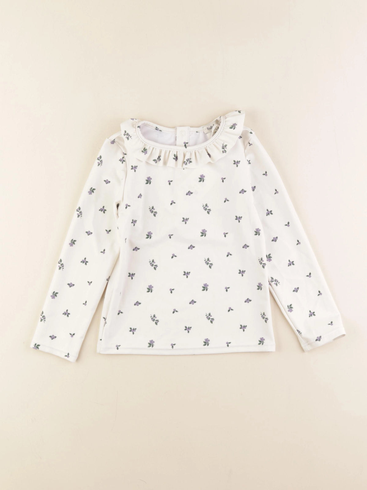 Natalys - tee-shirt de bain blanc, violet - 4 ans