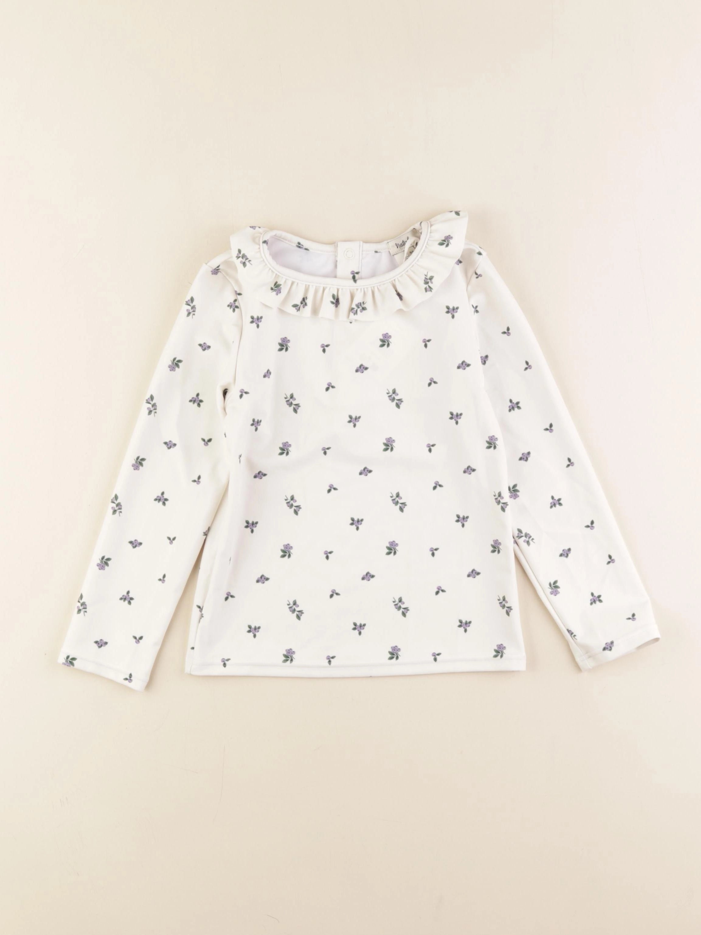 Natalys - tee-shirt de bain blanc, violet - 4 ans