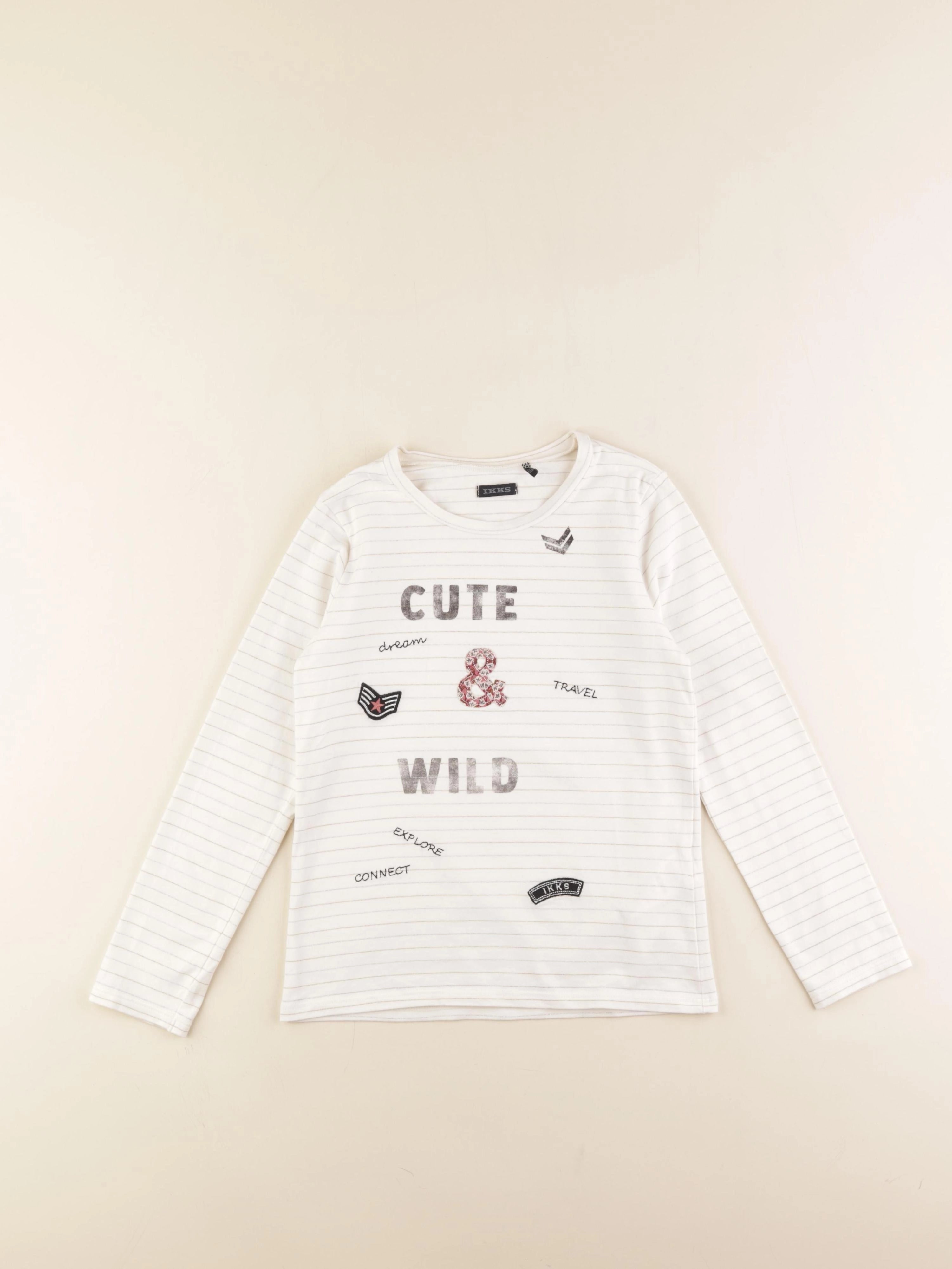 IKKS - tee-shirt blanc - 8 ans