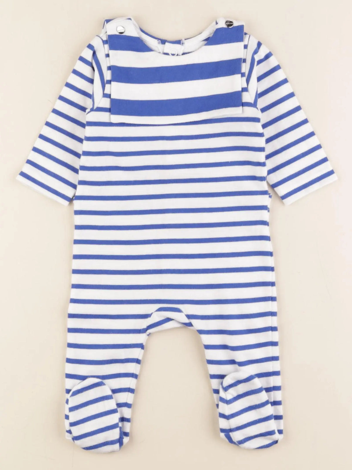 Jacadi - pyjama coton blanc, bleu - 3 mois