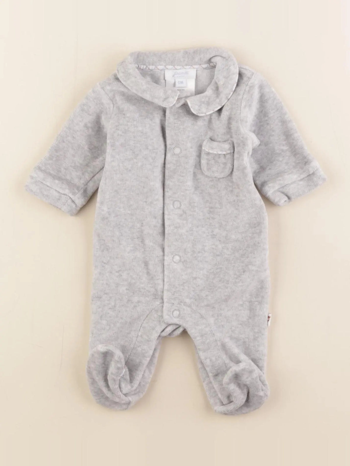 Jacadi - pyjama velours gris - Prématuré