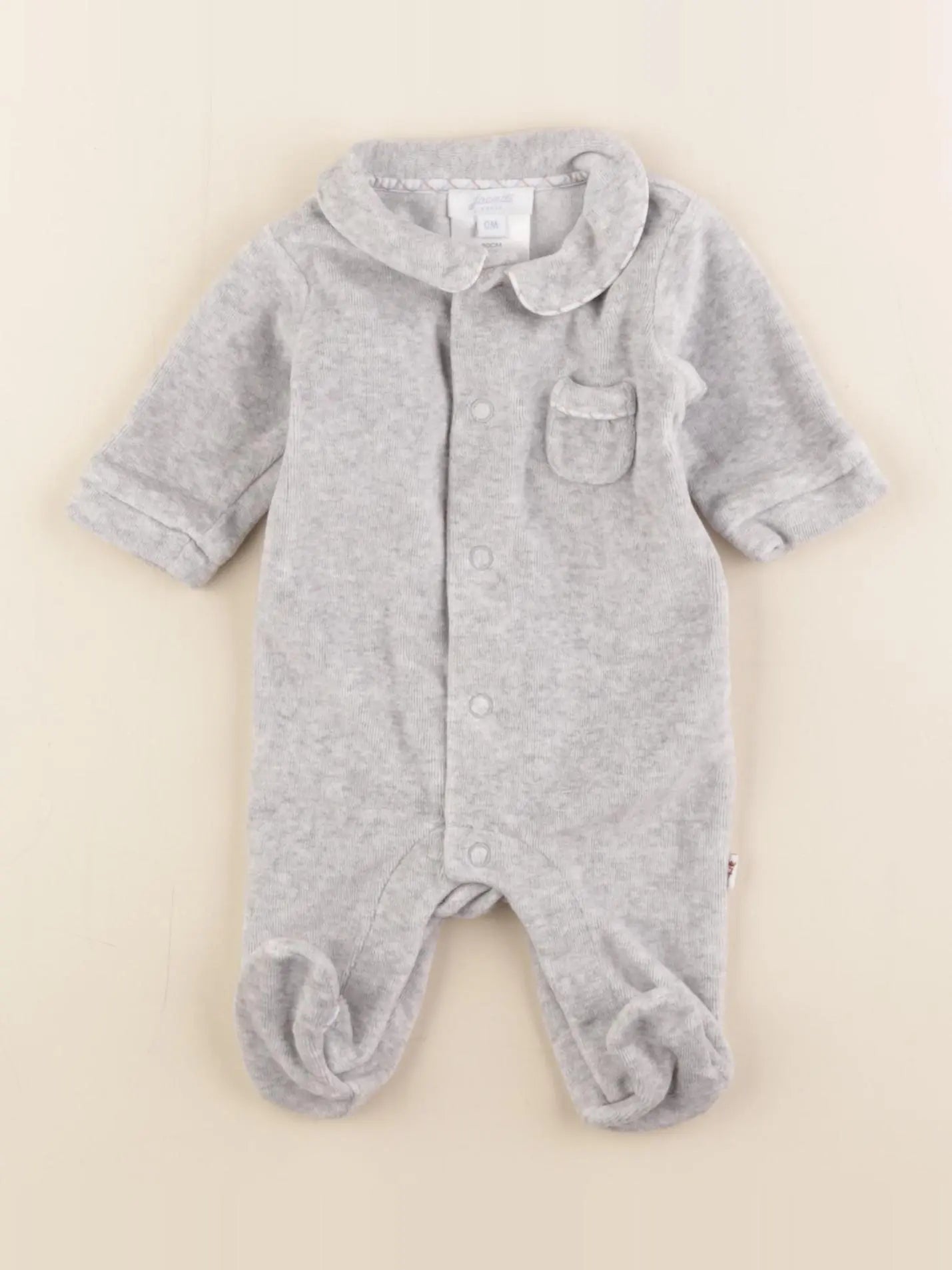 Jacadi - pyjama velours gris - Prématuré