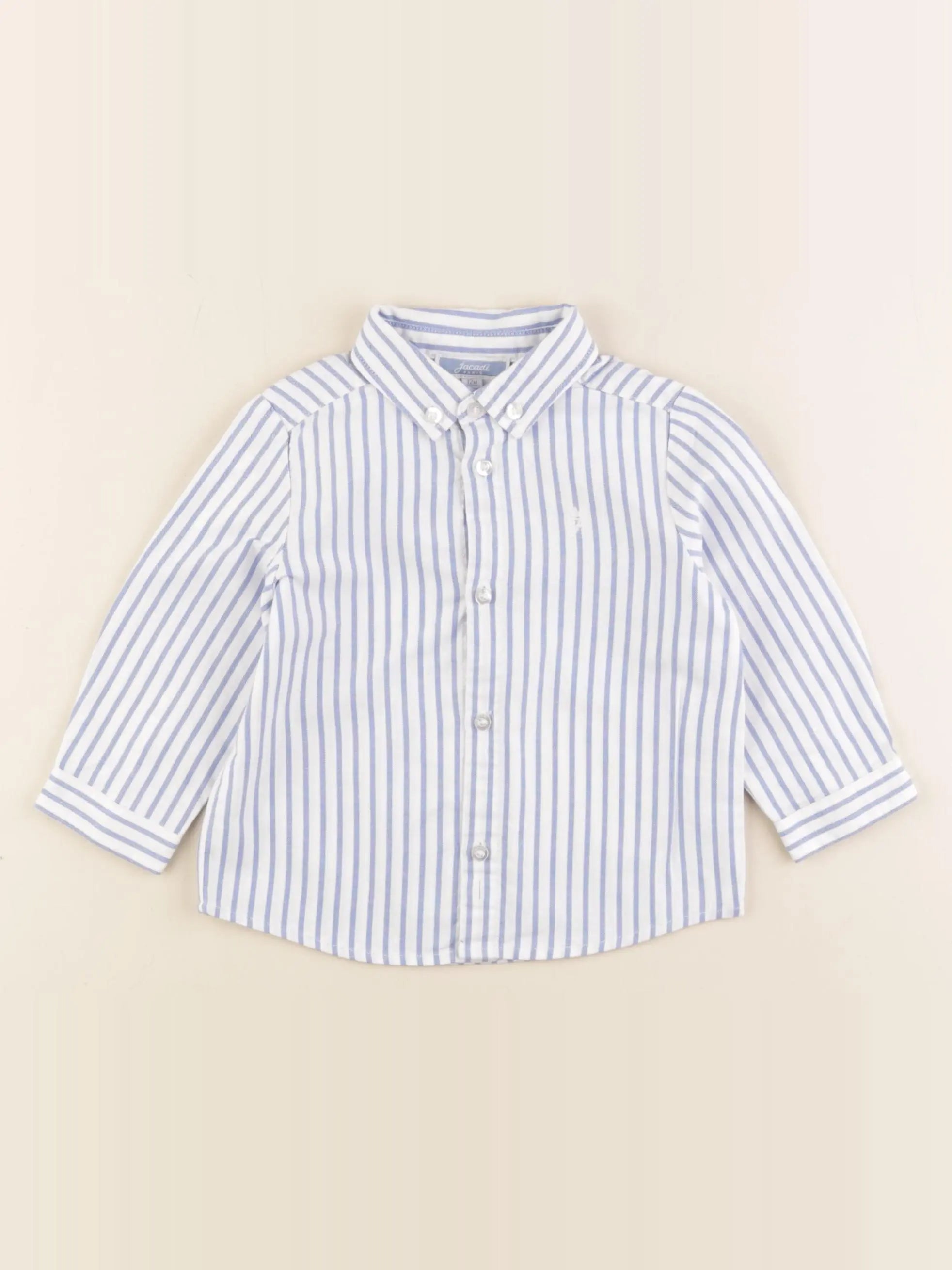 Jacadi - chemise blanc, bleu - 12 mois