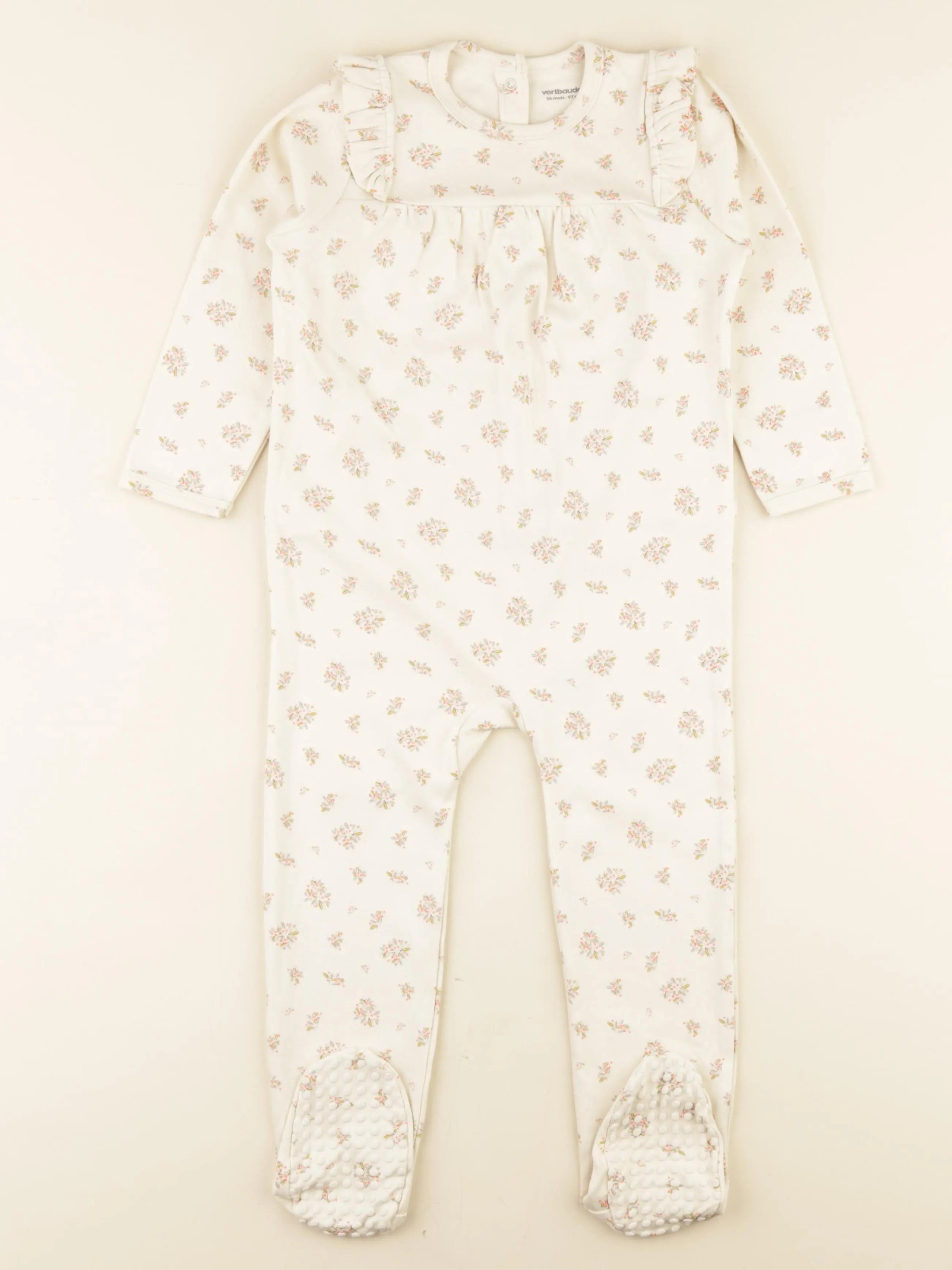 Vertbaudet - pyjama coton beige - 36 mois