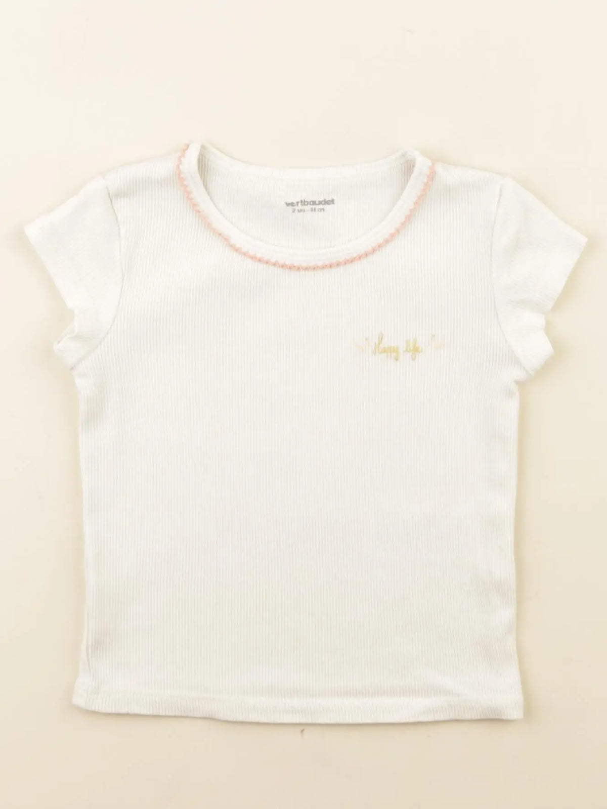 Vertbaudet - maillot de corps beige - 2 ans