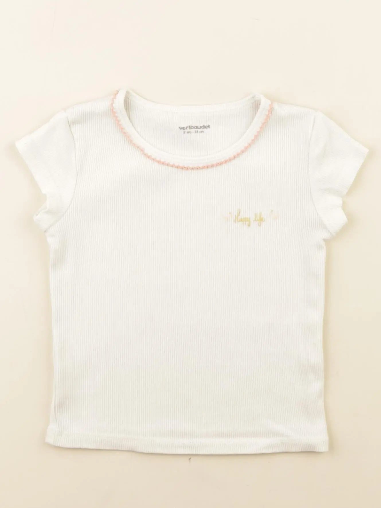 Vertbaudet - maillot de corps beige - 2 ans