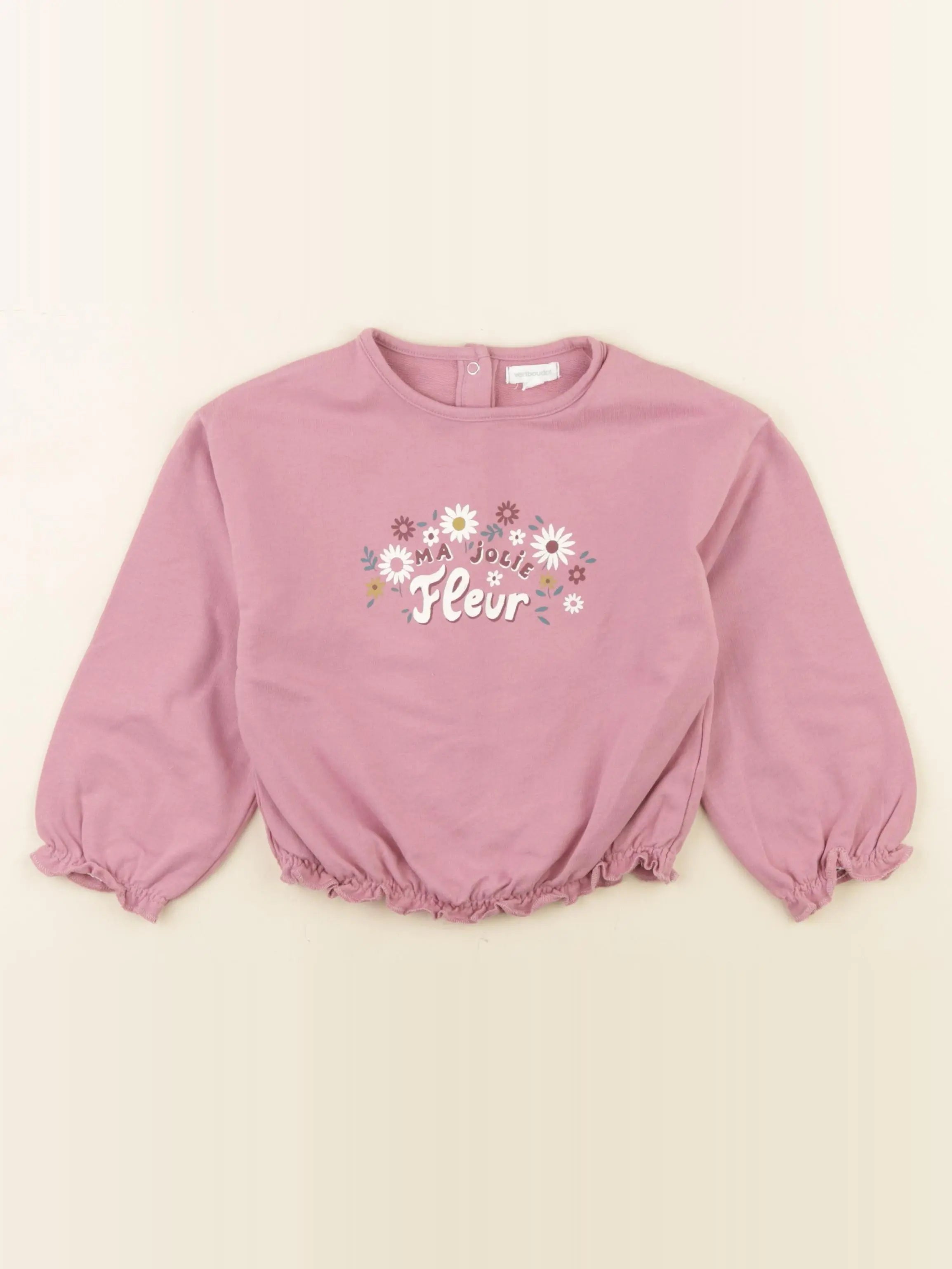Vertbaudet - sweat rose - 36 mois
