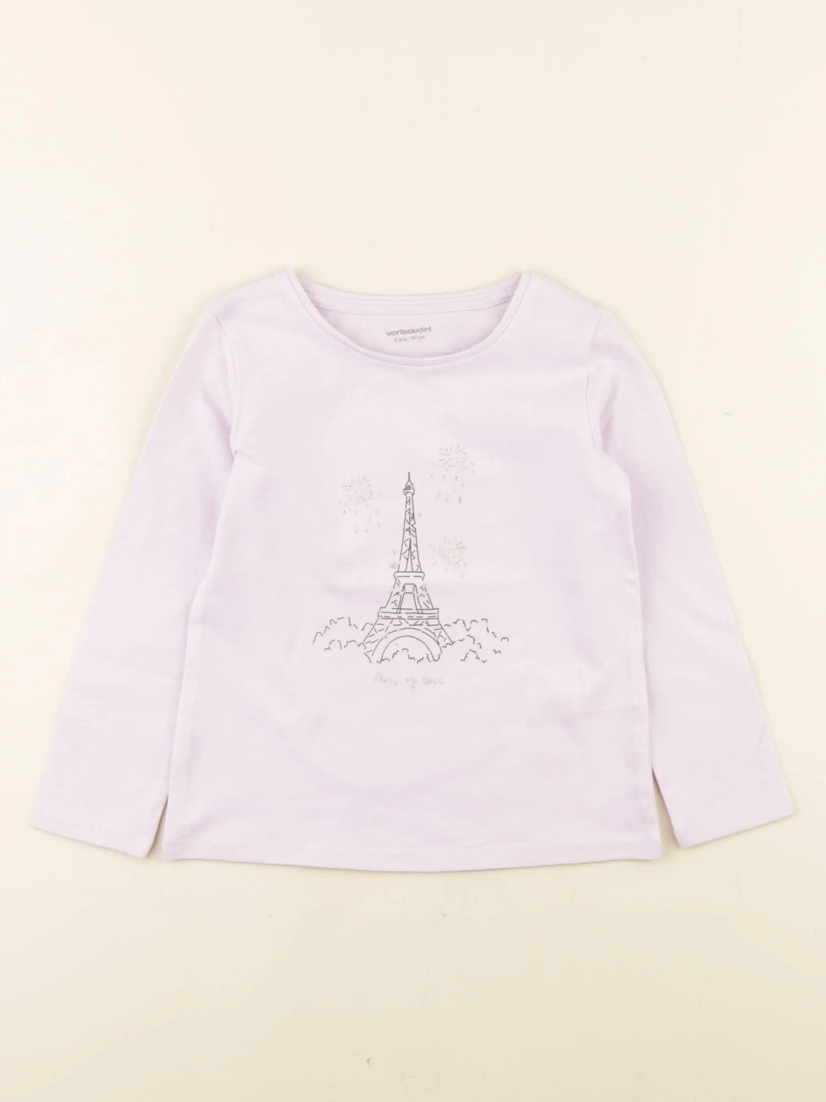 Vertbaudet - tee-shirt violet, or - 3 ans