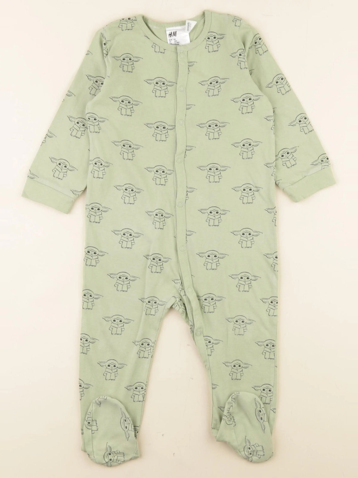 H&M - pyjama coton vert - 12/18 mois