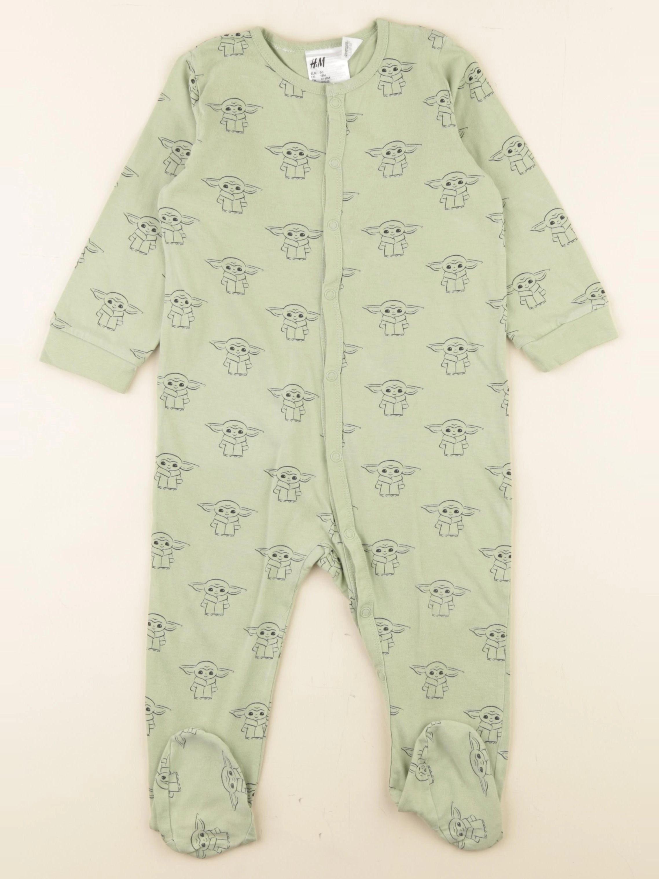 H&M - pyjama coton vert - 12/18 mois