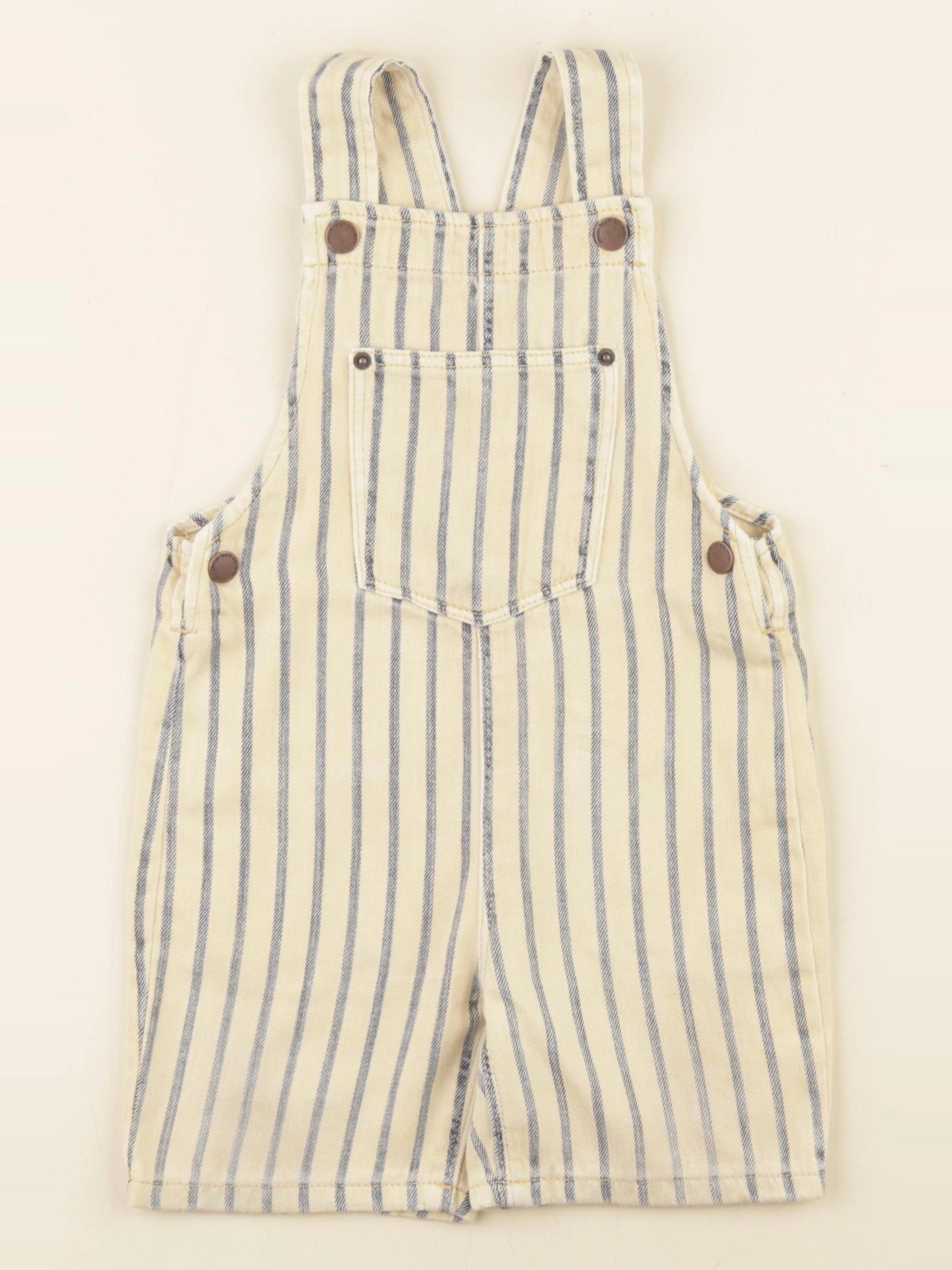 Zara - salopette beige, bleu - 12/18 mois