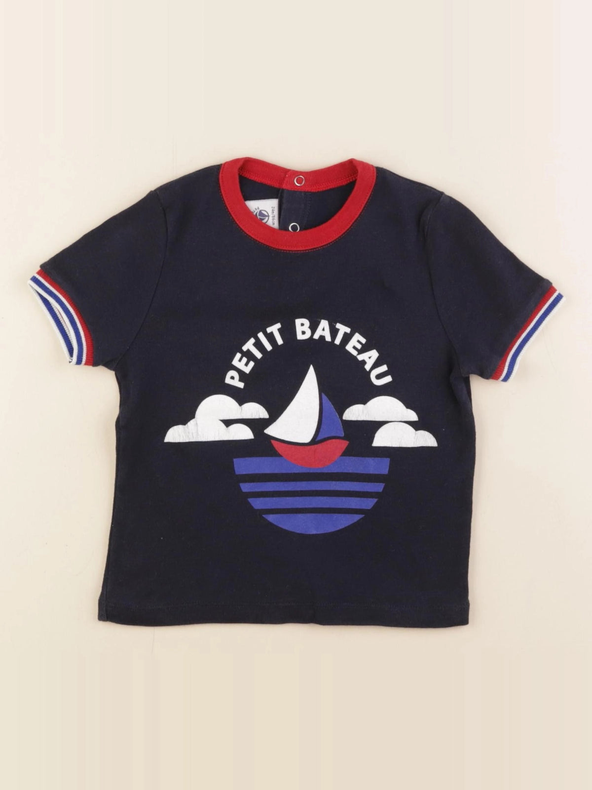 Petit Bateau - tee-shirt bleu - 24 mois