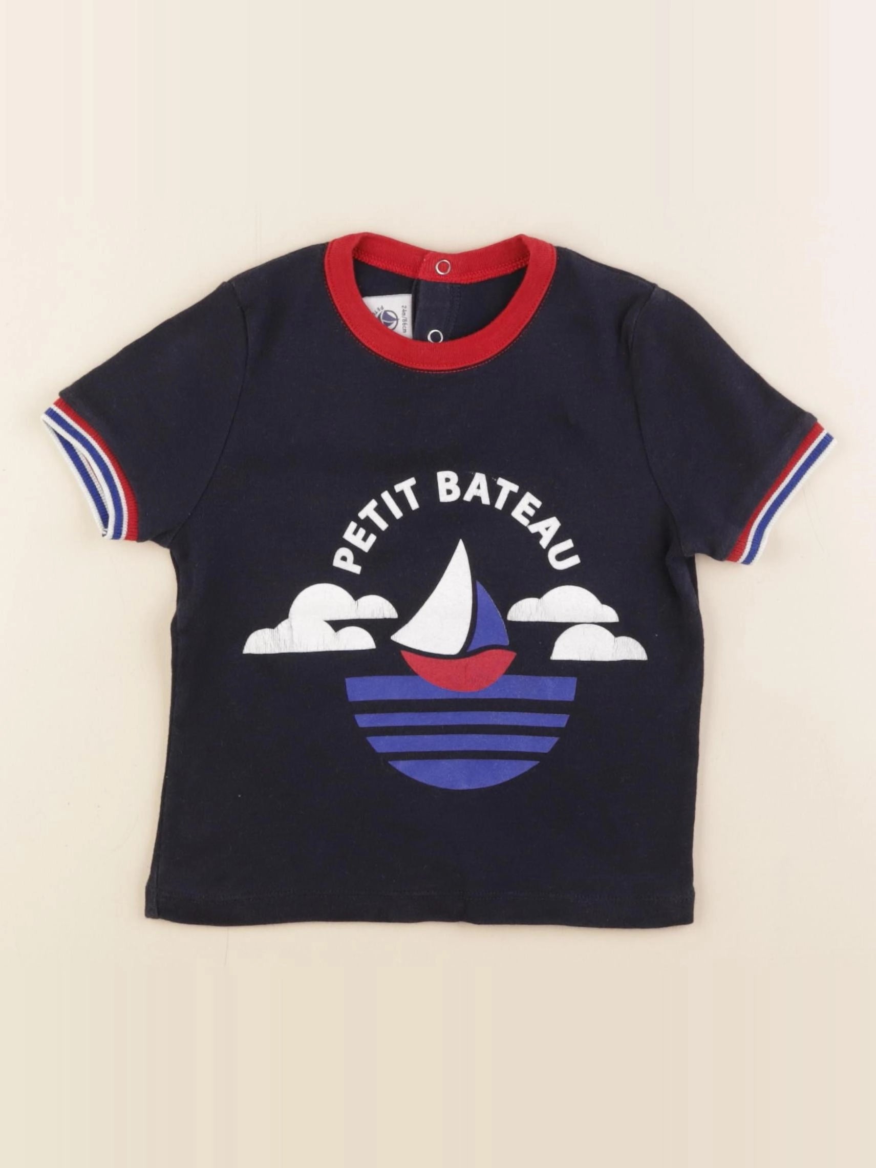 Petit Bateau - tee-shirt bleu - 24 mois