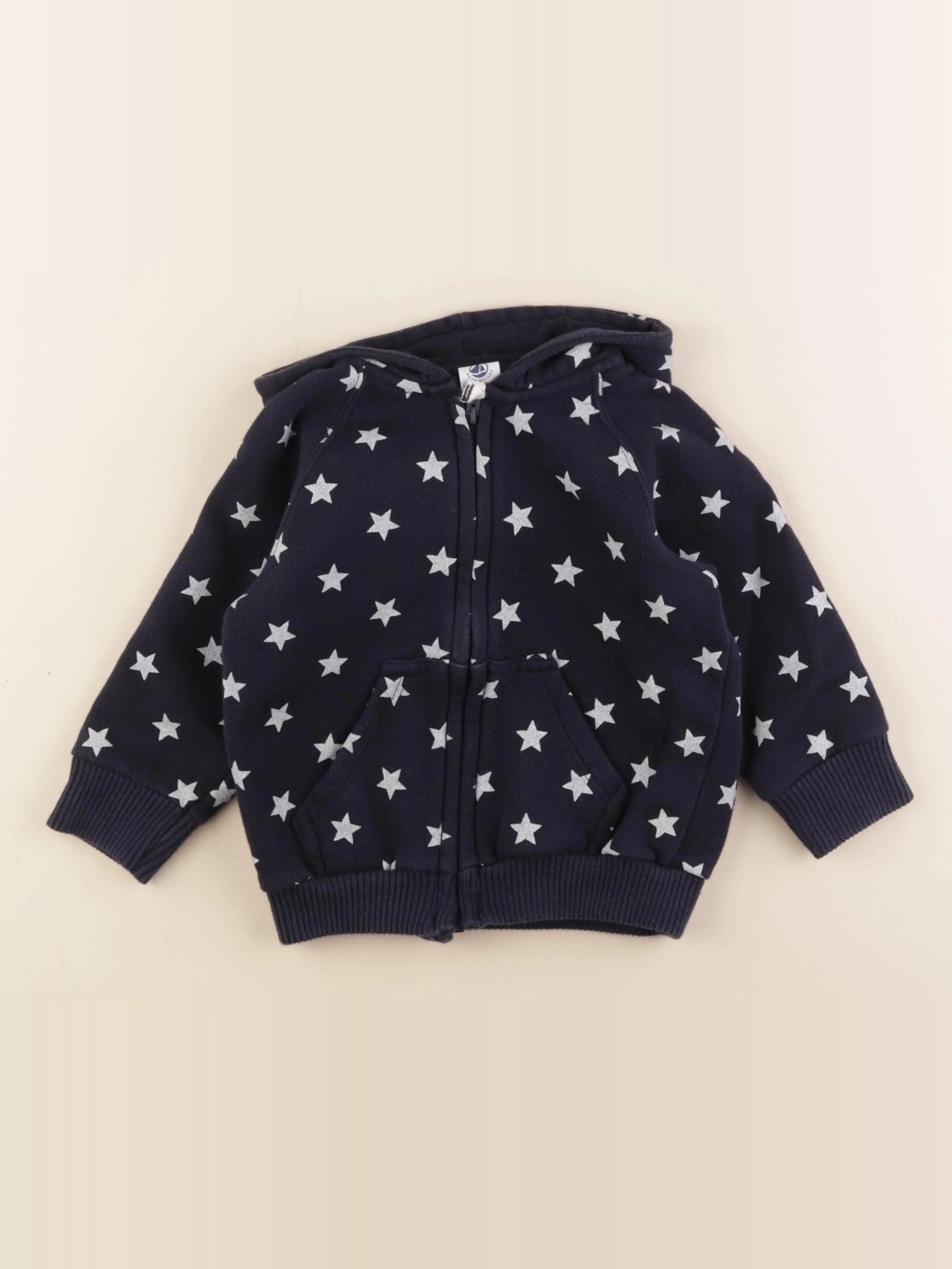 Petit Bateau - sweat bleu - 24 mois