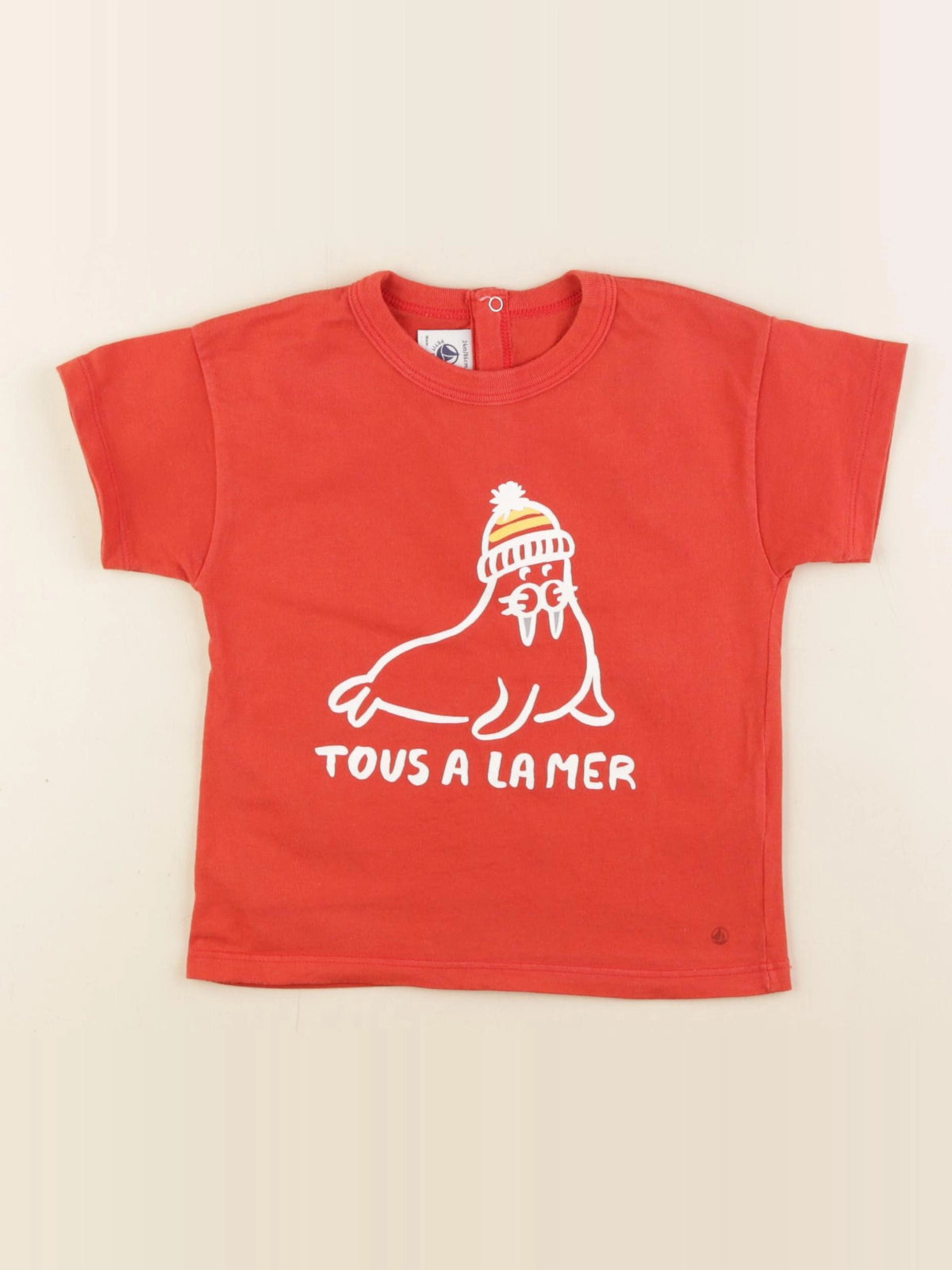 Petit Bateau - tee-shirt rouge - 24 mois