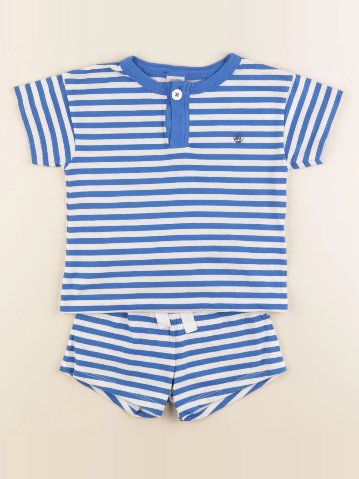 Petit Bateau - pyjama coton bleu - 24 mois